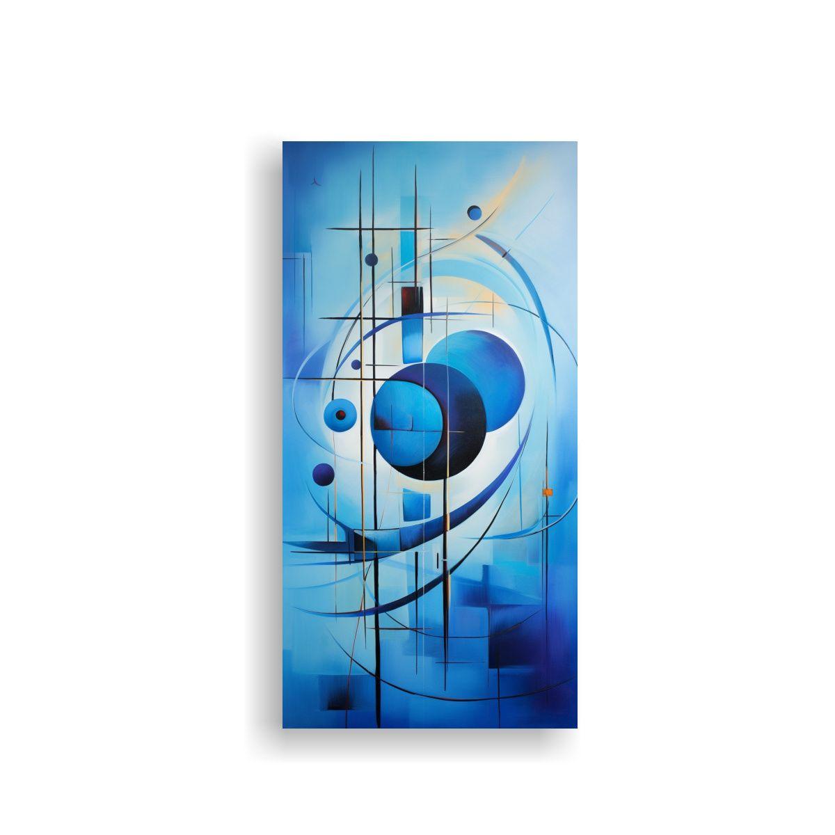 Cuadro Inspirador Colorido Pintura Abstracta Azul 30x60cm-0