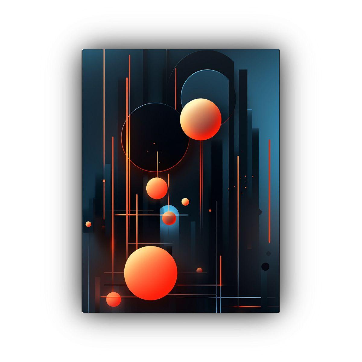 Pintura Decorativa De Lienzo Vintage Con Formas 30x40cm-0