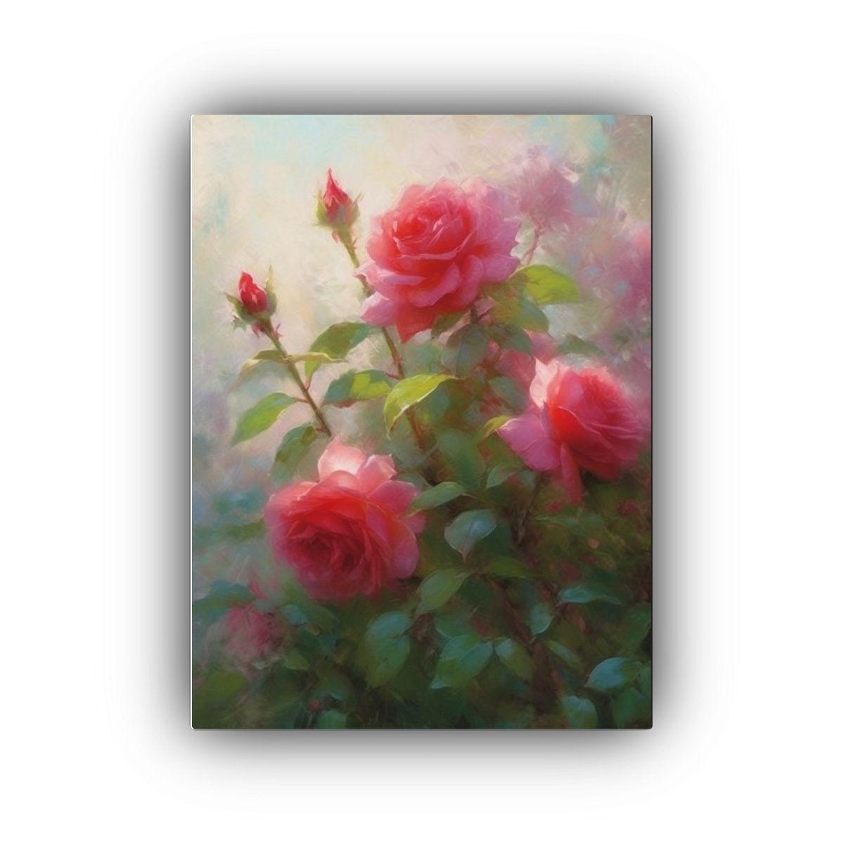 Cuadro Lienzo Arte Composición Equilibrada Rosas 40x60cm-0