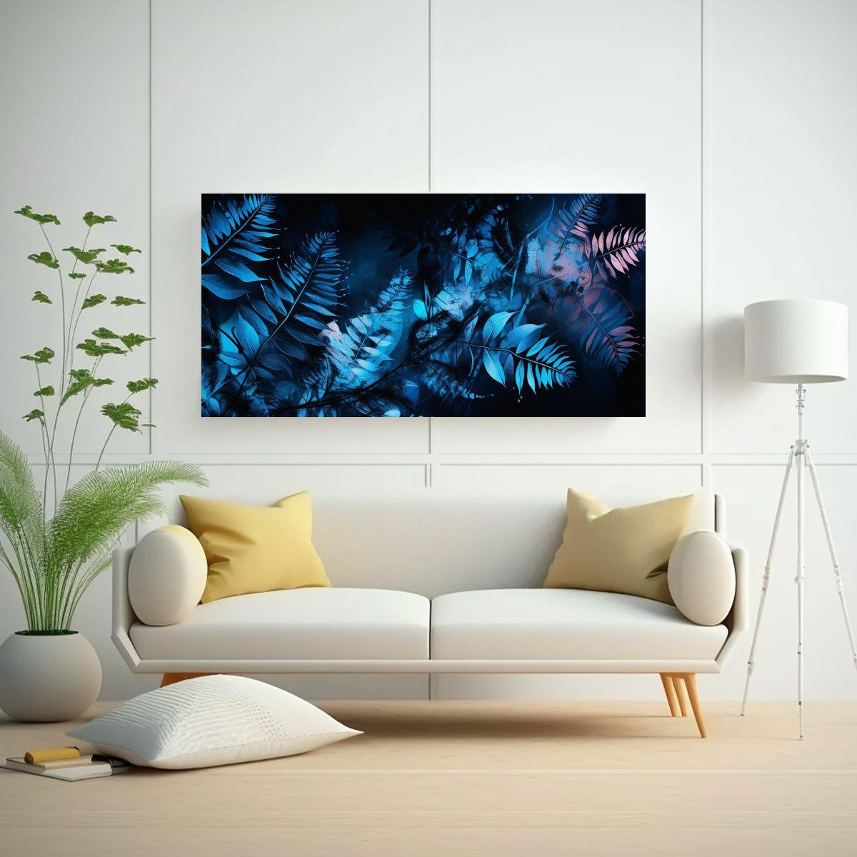 Pinturas Decorativas De Hojas De Helecho En Negro  120x60cm-2