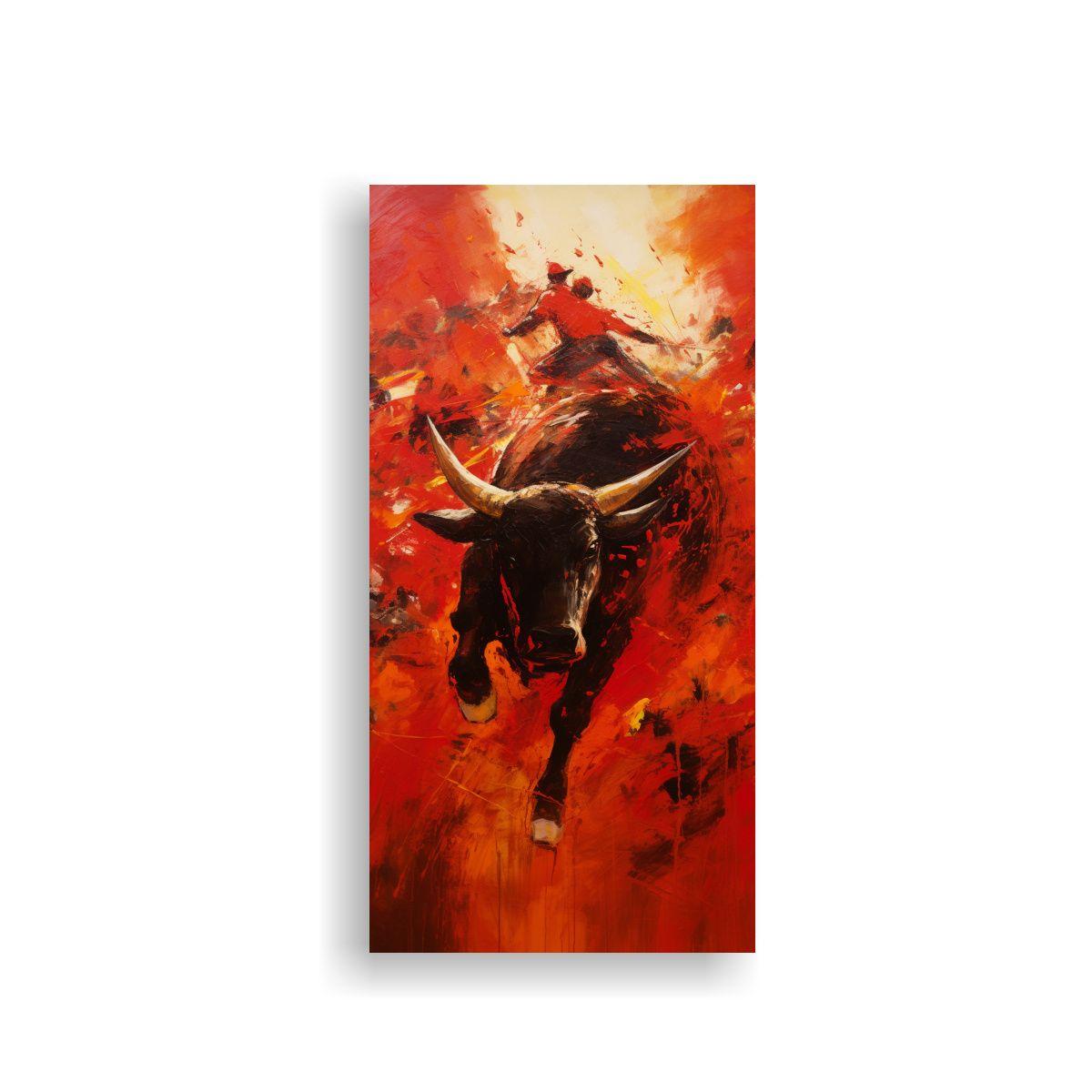 Pinturas Abstractas De Decoración En Rojos Vivos 40x80cm-0