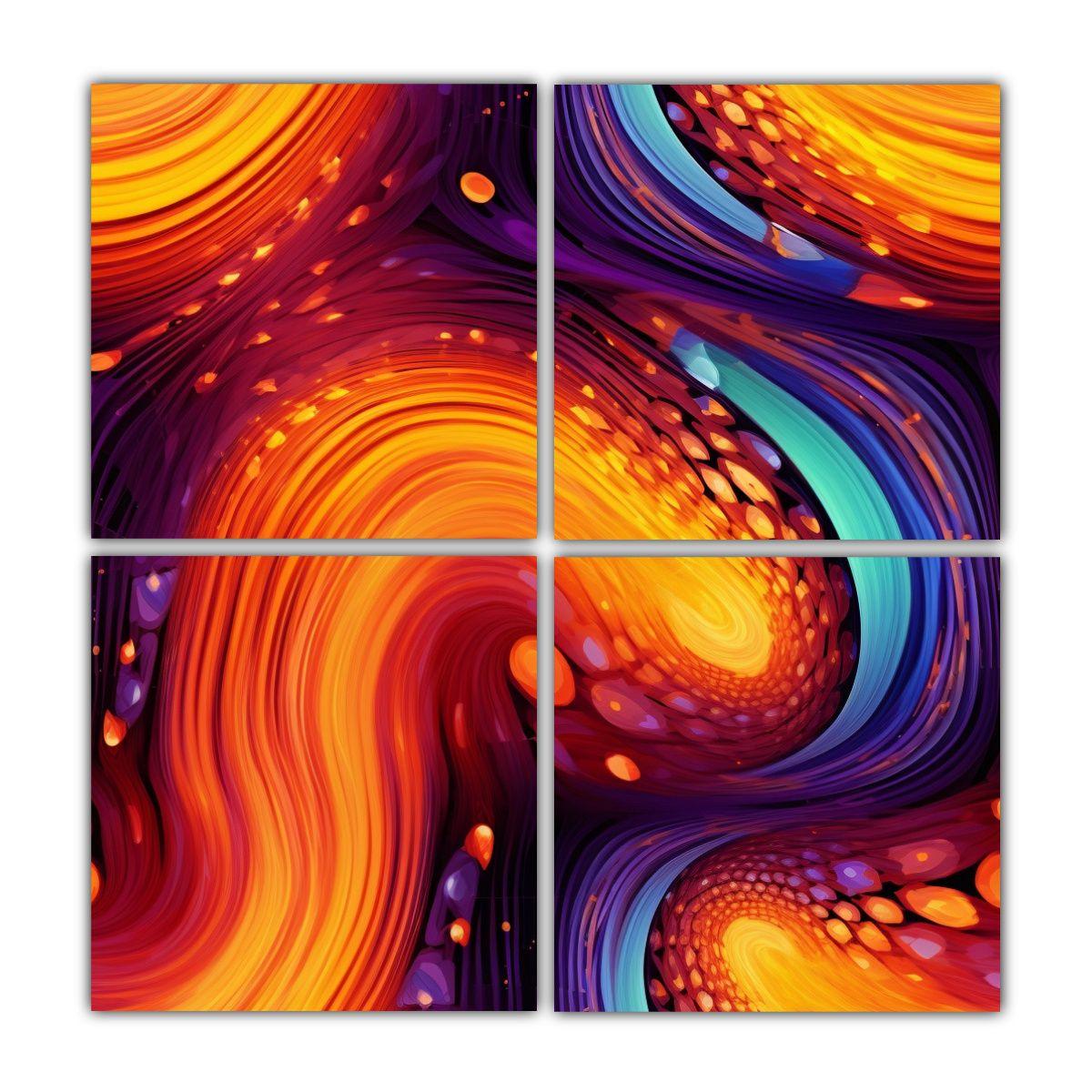 Pintura Decorativa Fractal Interdimensional De 120x120 Cm-0