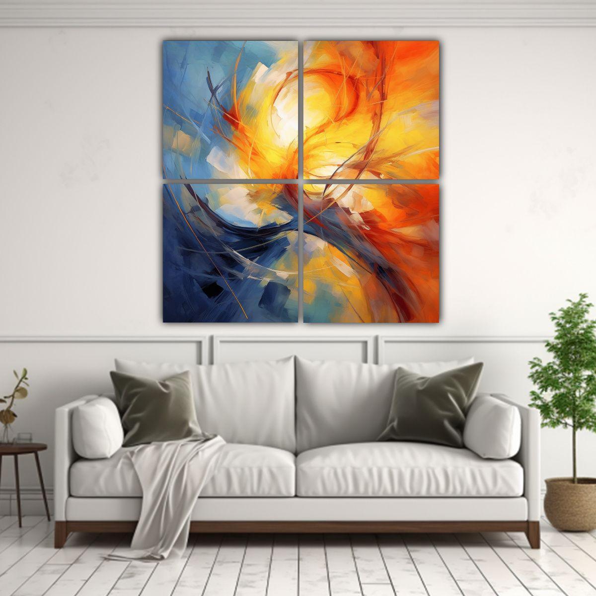 Cuadros Tela Sublimada Fantasía Abstracta 200x200 Cm-2
