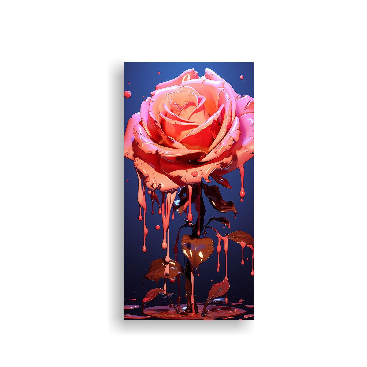 Cuadro De Relieve Con Patrón Intenso Una Rosa 80x160cm-0