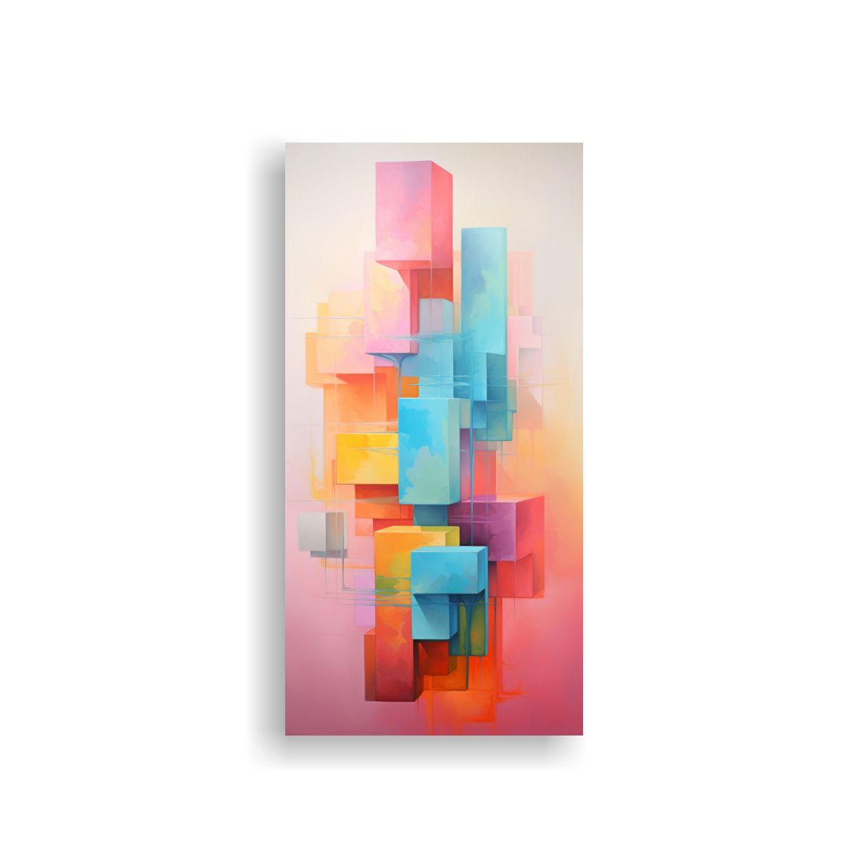 Lienzo Composición Calidez Cuadros Abstractos 30x60cm-0