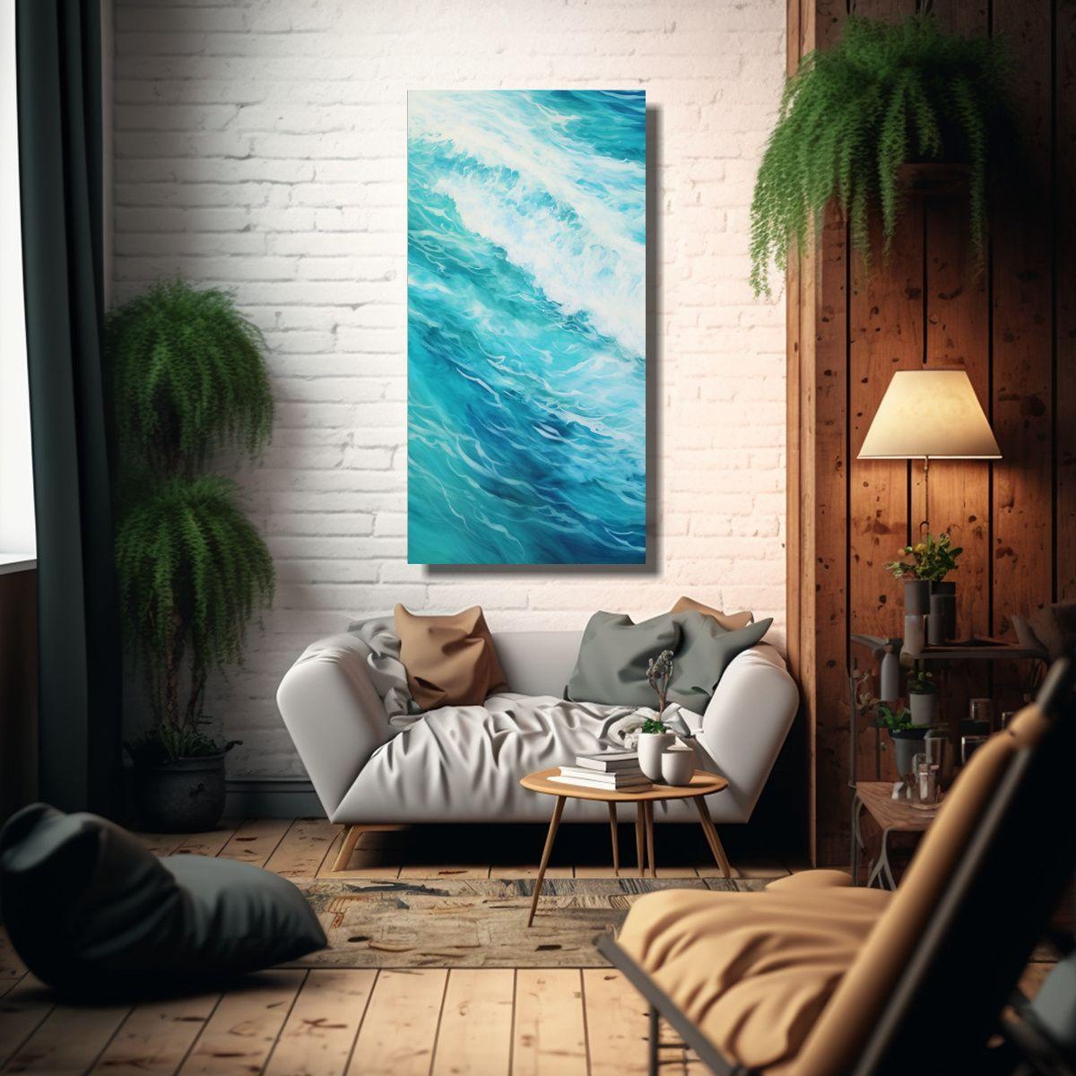 Lienzo Diseño Expresividad Oceáno Vibrante 70x140cm-2
