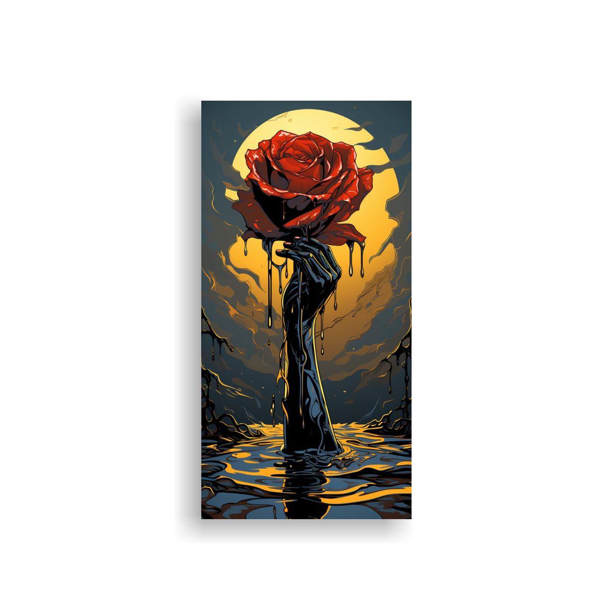 Cuadro Lienzo Estilo Plano Rosa Derretida 50x100cm-0