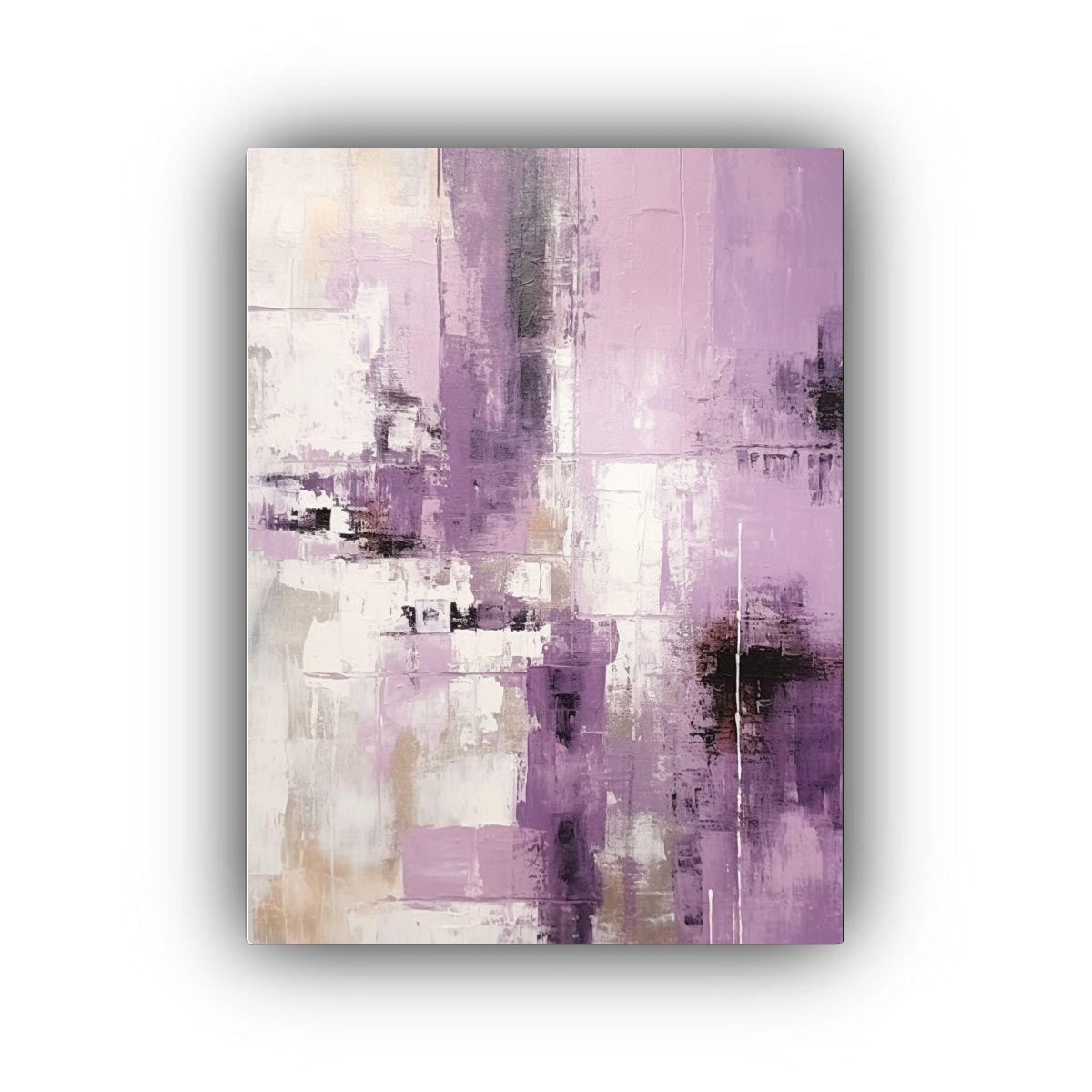 Pintura Mural Abstracta Moderna En Bastidor Mauve 50x75cm-0
