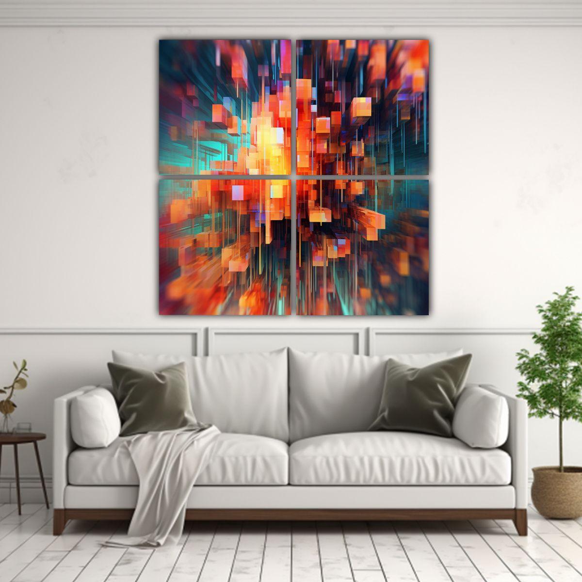 Telas Vanguardia Representación Glitchcore 60x60 Cm-2