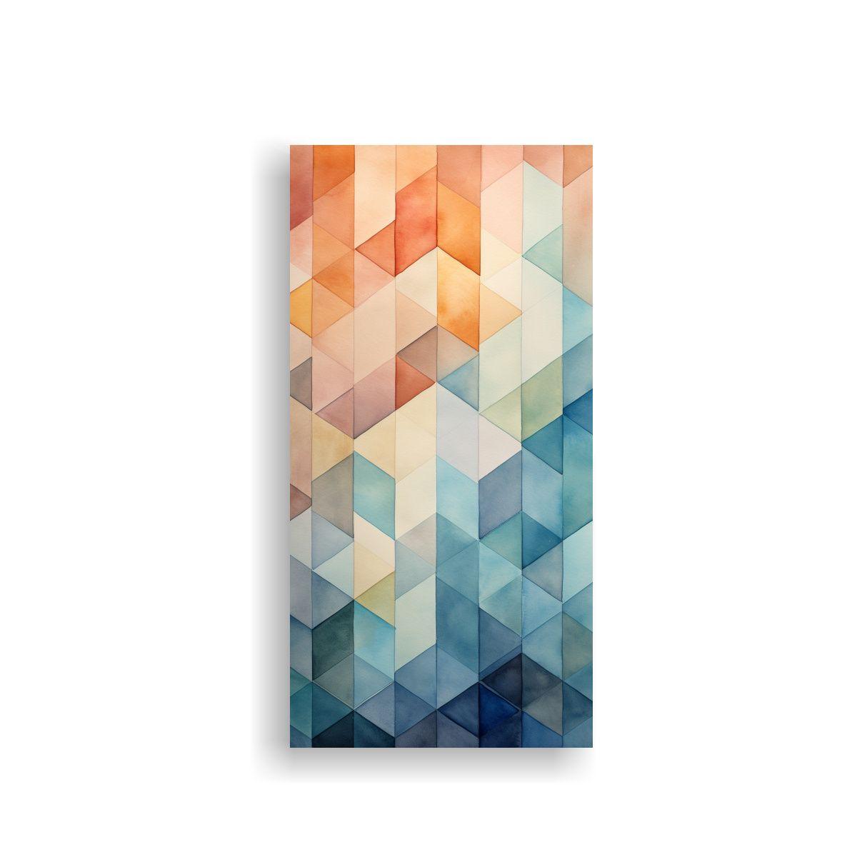 Cuadro Hermoso Geometría Abstracta En Tonos Suave 60x120cm-0