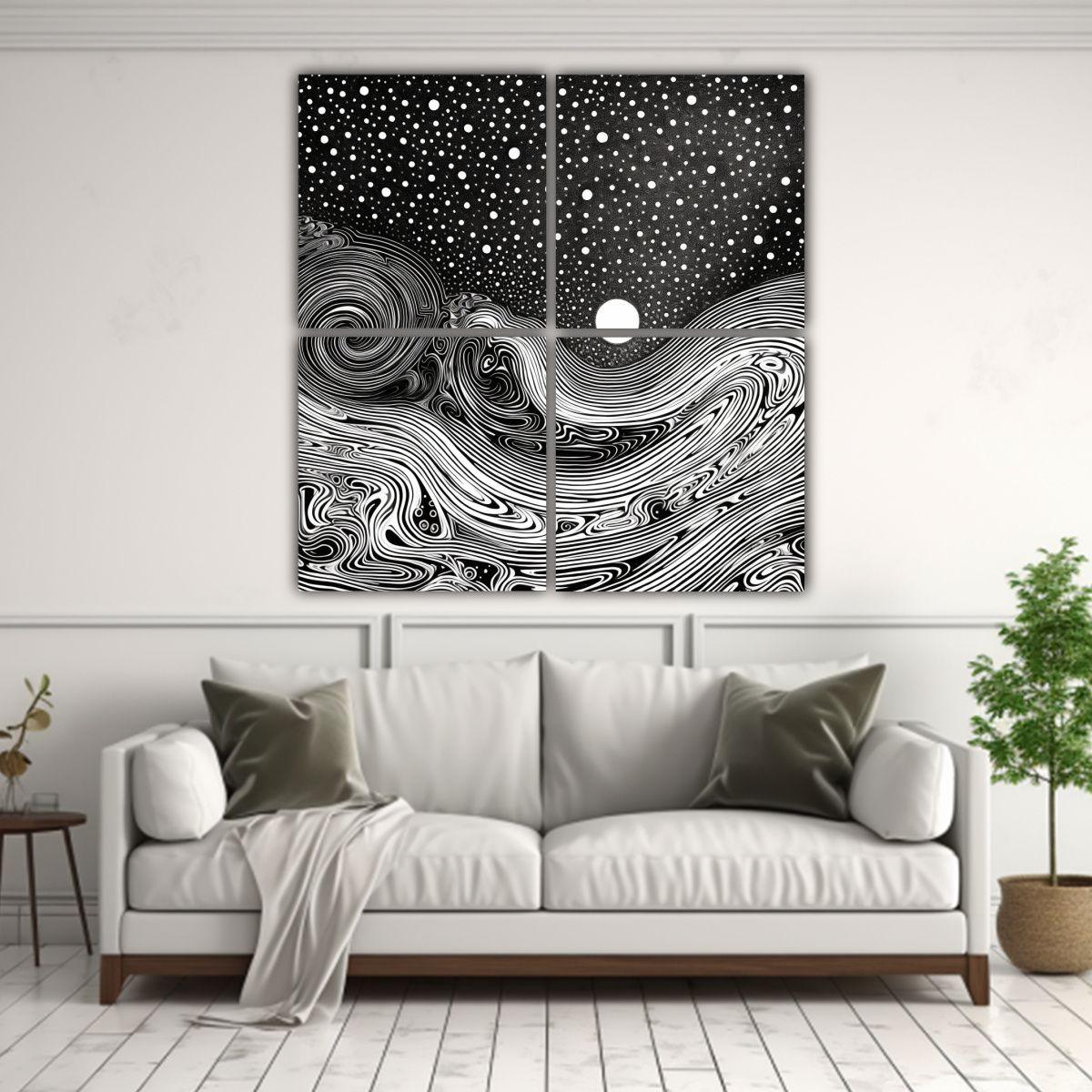 Pinturas Decorativas De La Línea De Arte De 200x200 Cm-2
