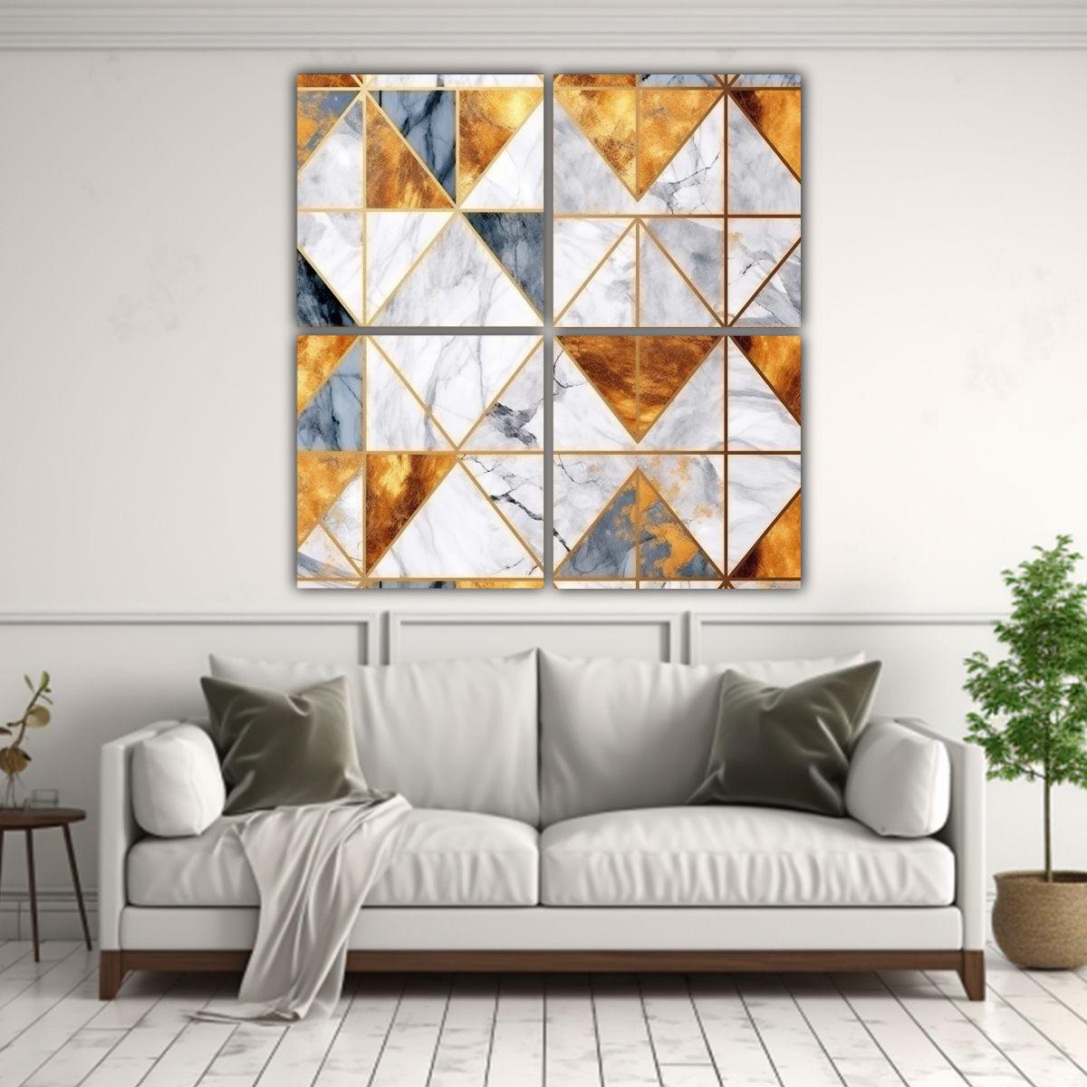 Cuadriptico Concepto Contraste Kauka Mármol 80x80 Cm-2