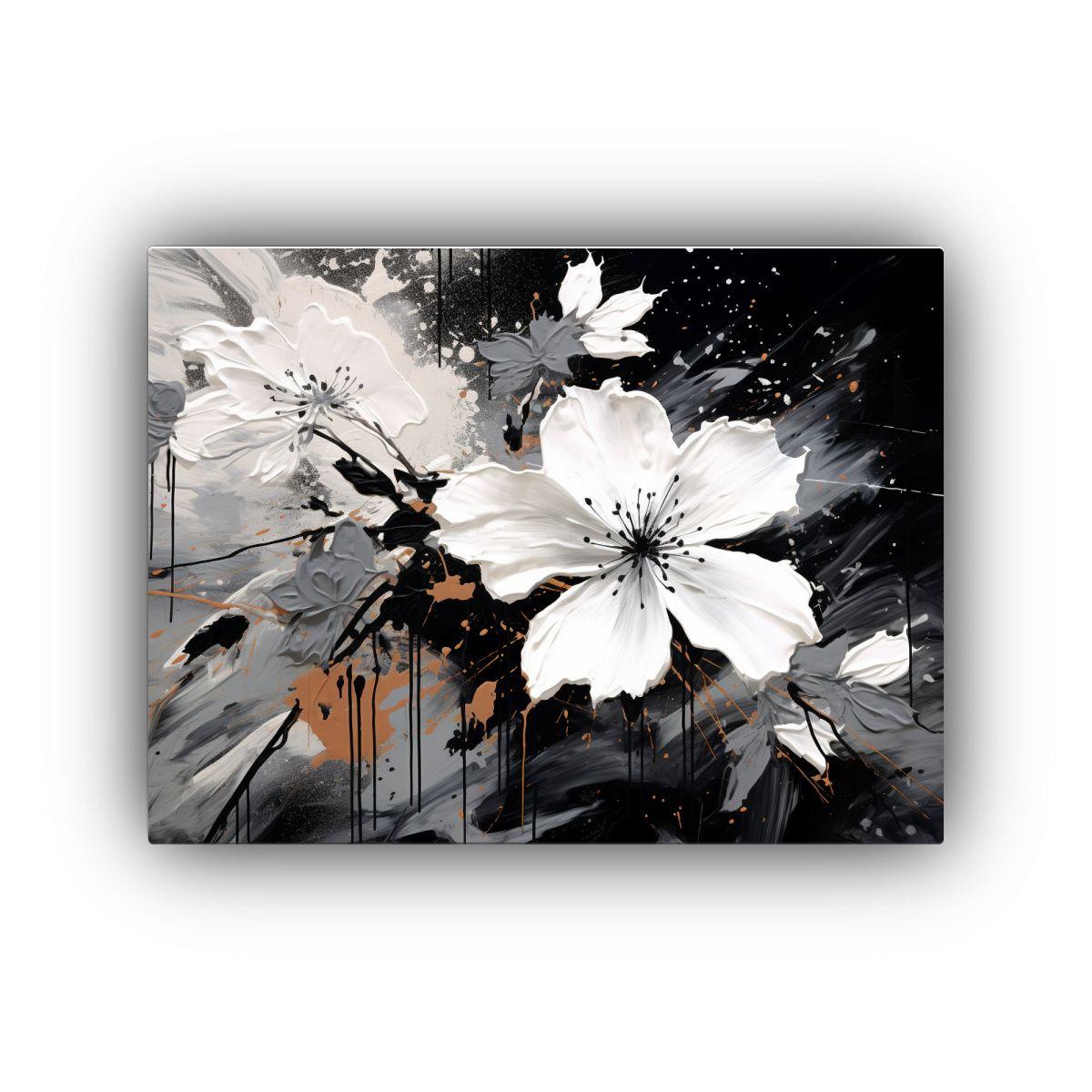 Cuadro Horizontal Con Textura En Blanco Y Negro Para Un Ambi 120x80cm-0