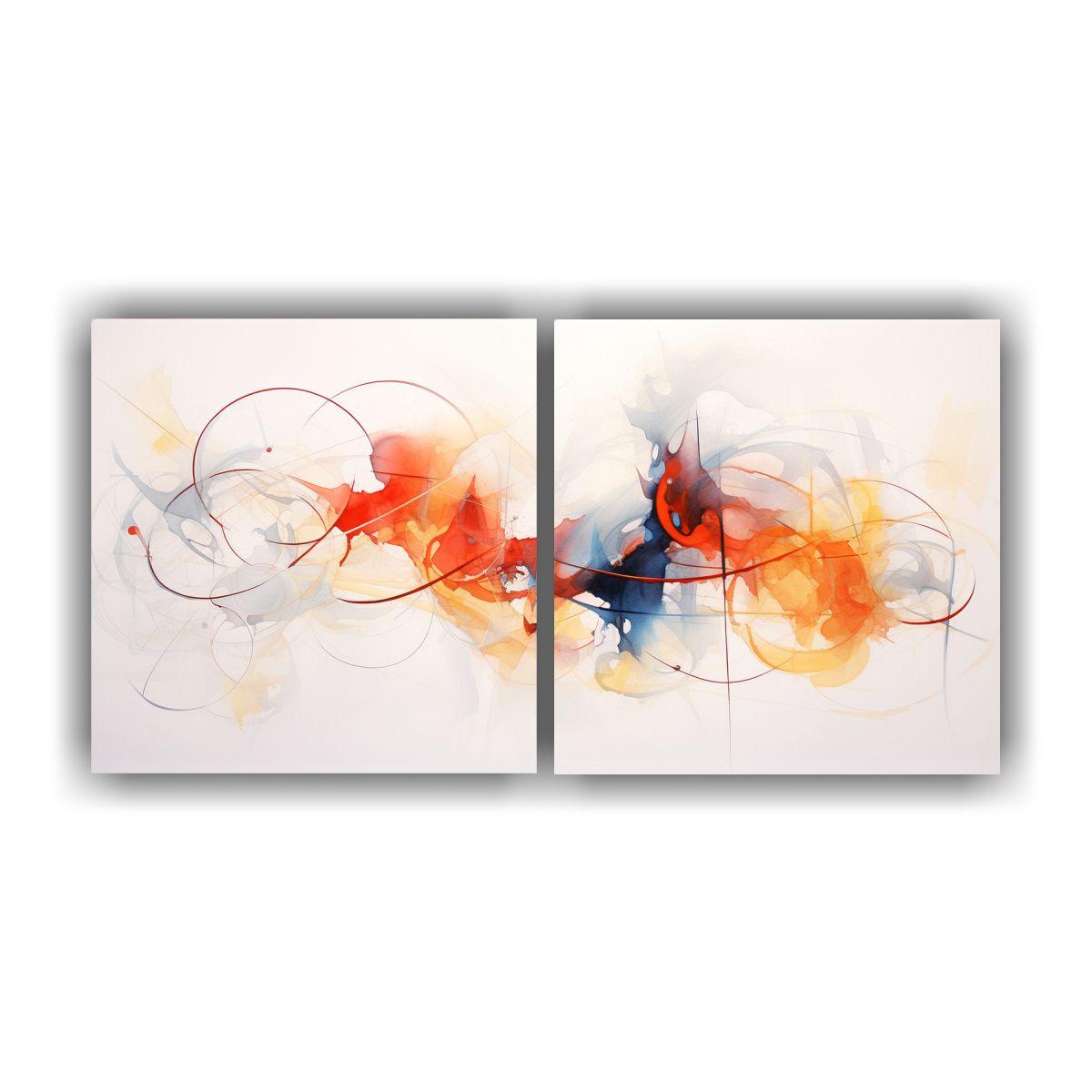 Cuadro Decorativo Acuarela Abstracta Equilibrada 140x70 Cm-0