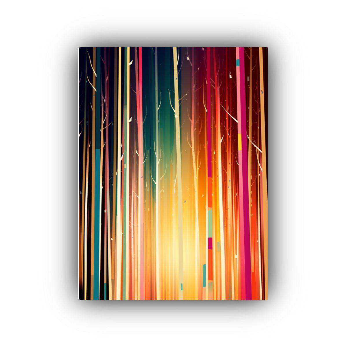 Pintura En Bastidor Arte Gráfico Bosque De Álamos Estilo A 40x50cm-0