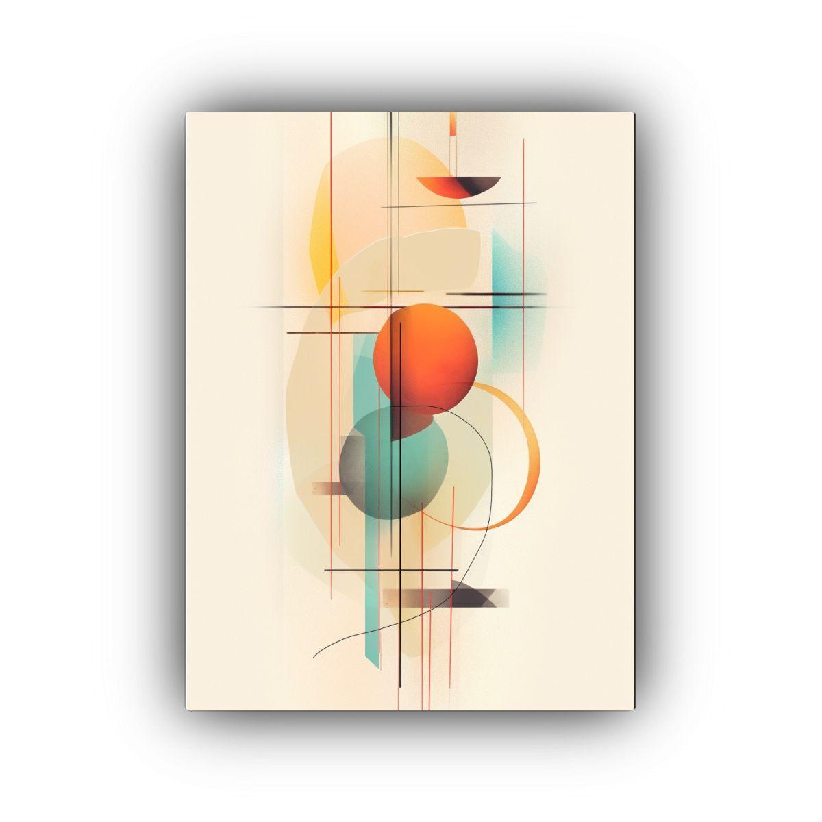 Cuadro Abstracto Minimalista De Colores Pastel En Bastidor:  30x45cm-0