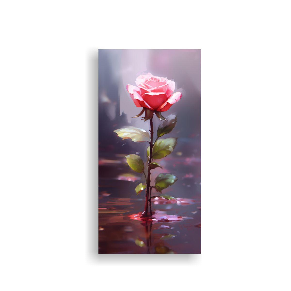 Pintura De Decoración Intrincada Con Una Flor 30x60cm-0