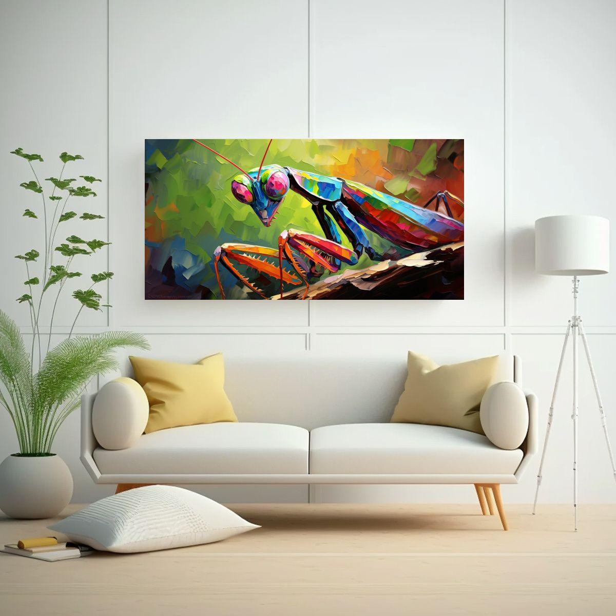 Cuadro De Colores Intensos Estilo Pintura Al Estil 100x50cm-2