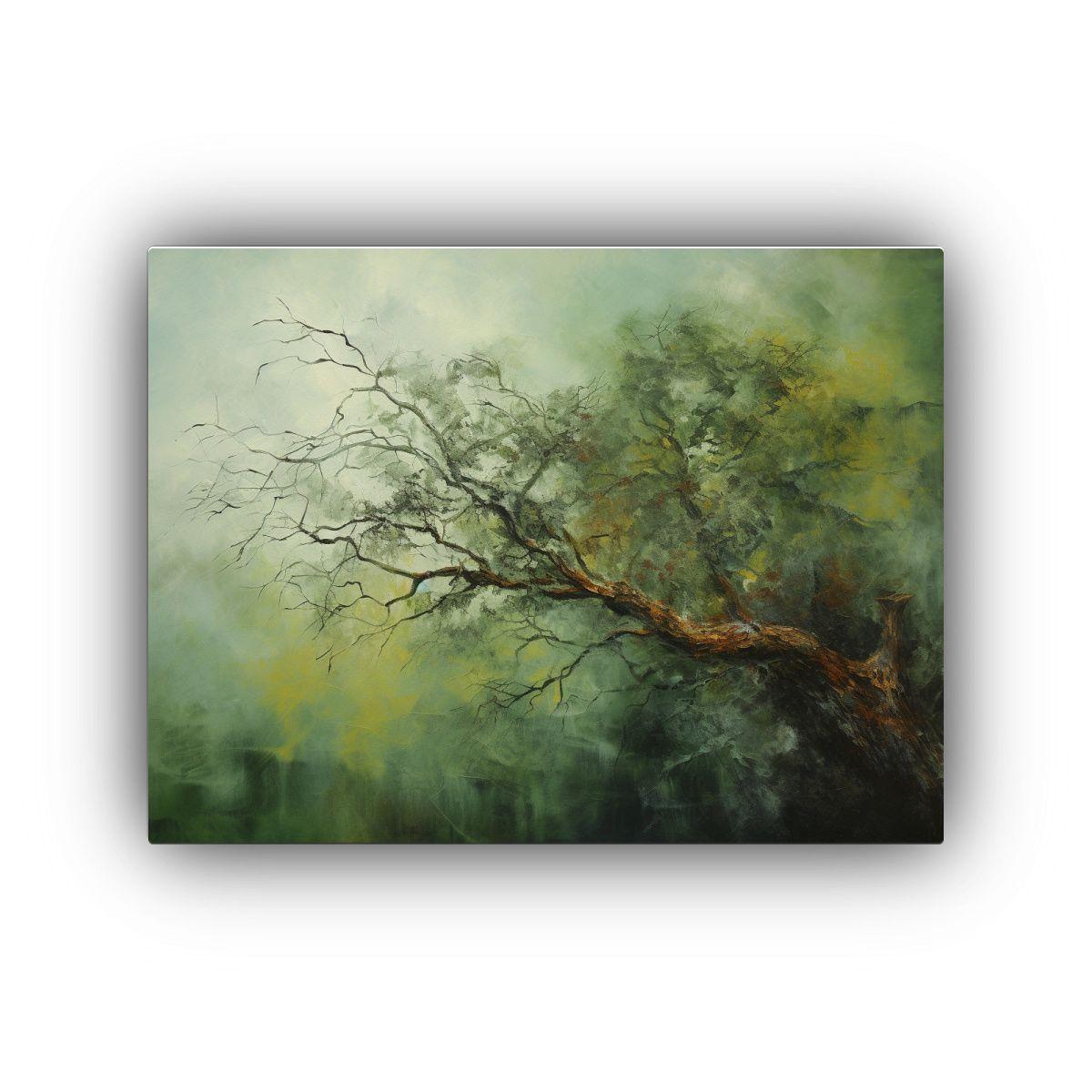 Pintura Abstracta Detallada De árbol En Estilo óleo. 120x80cm-0