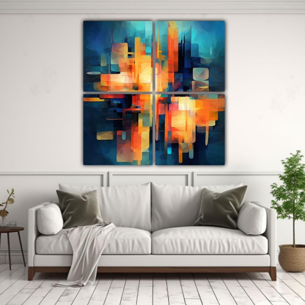 Pinturas Decorativas Multicolores Abstractas 180x180 Cm-2