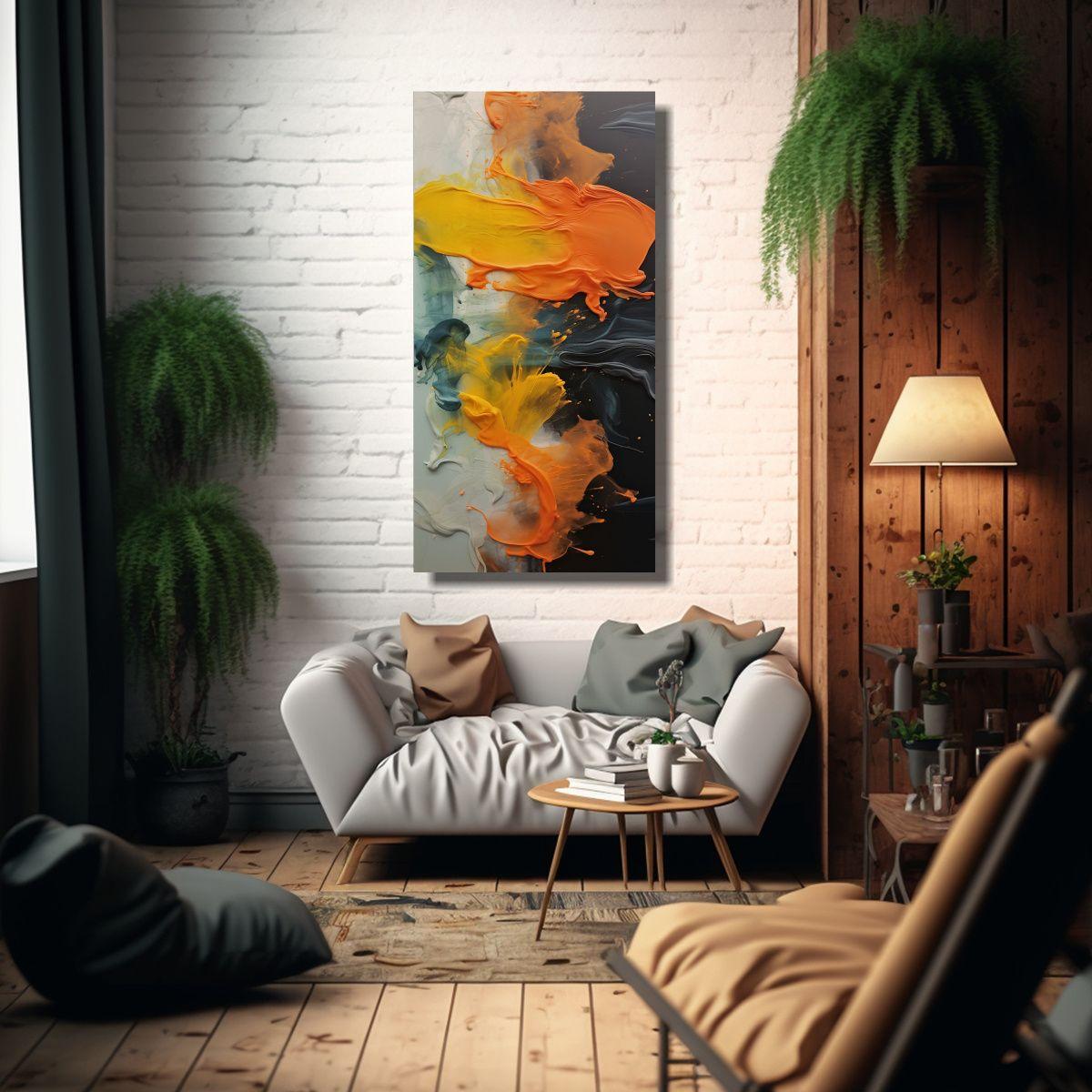Pintura Decorativa En Bastidor Con Movimientos 80x160cm-2