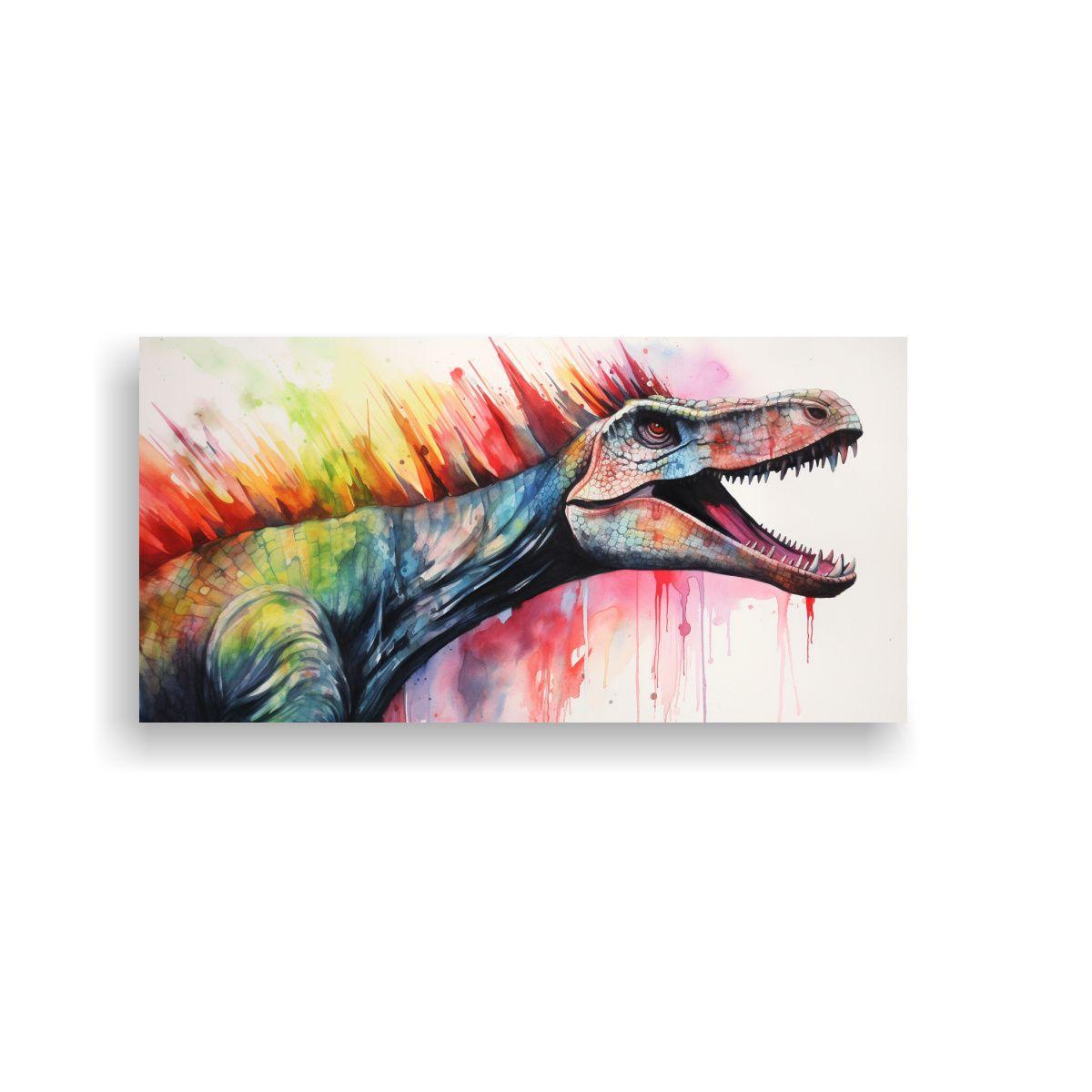 Pintura Espectacular De Spinosaurus En Estilo 80x40cm-0