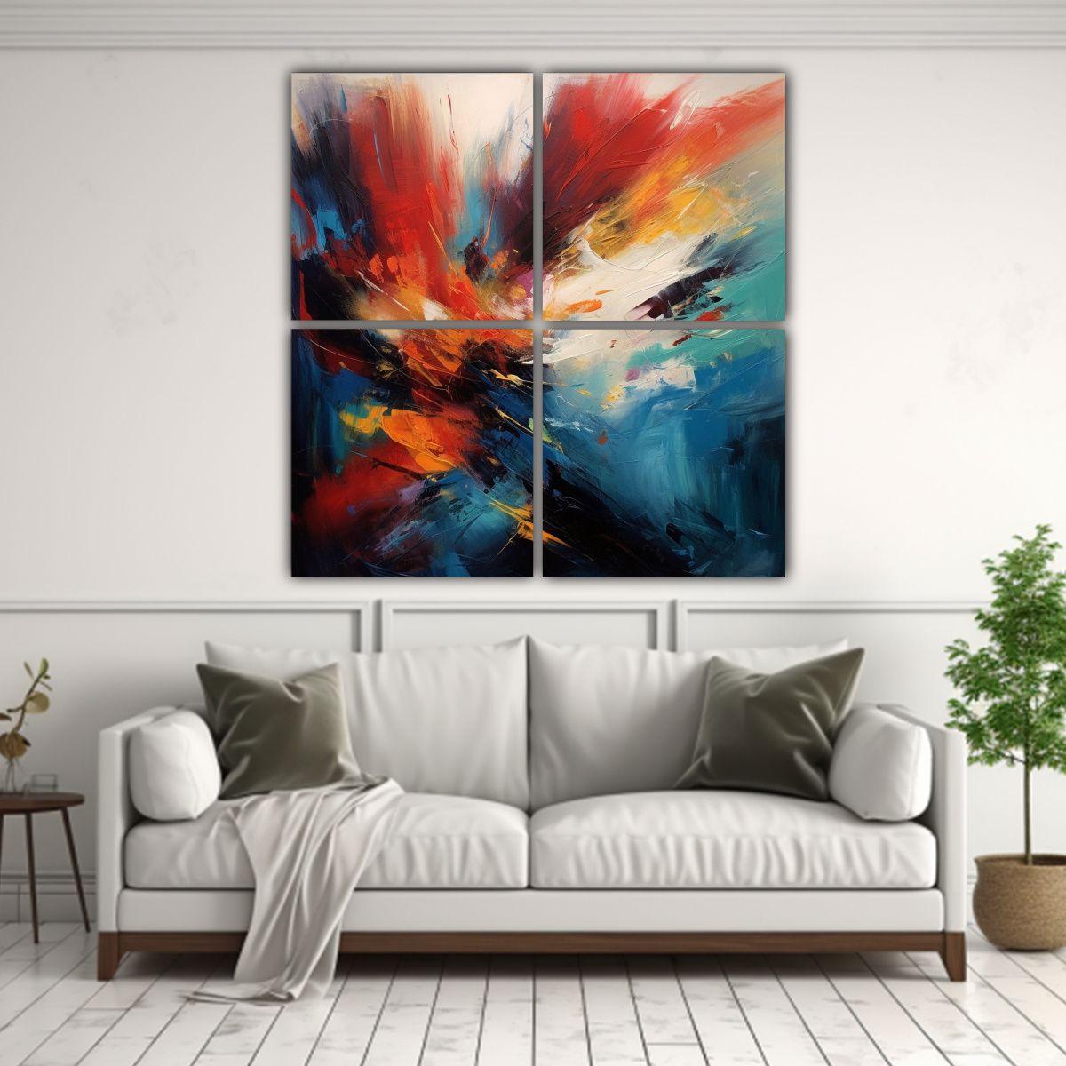 Pinturas Abstractas Para Decoración En El 140x140 Cm-2