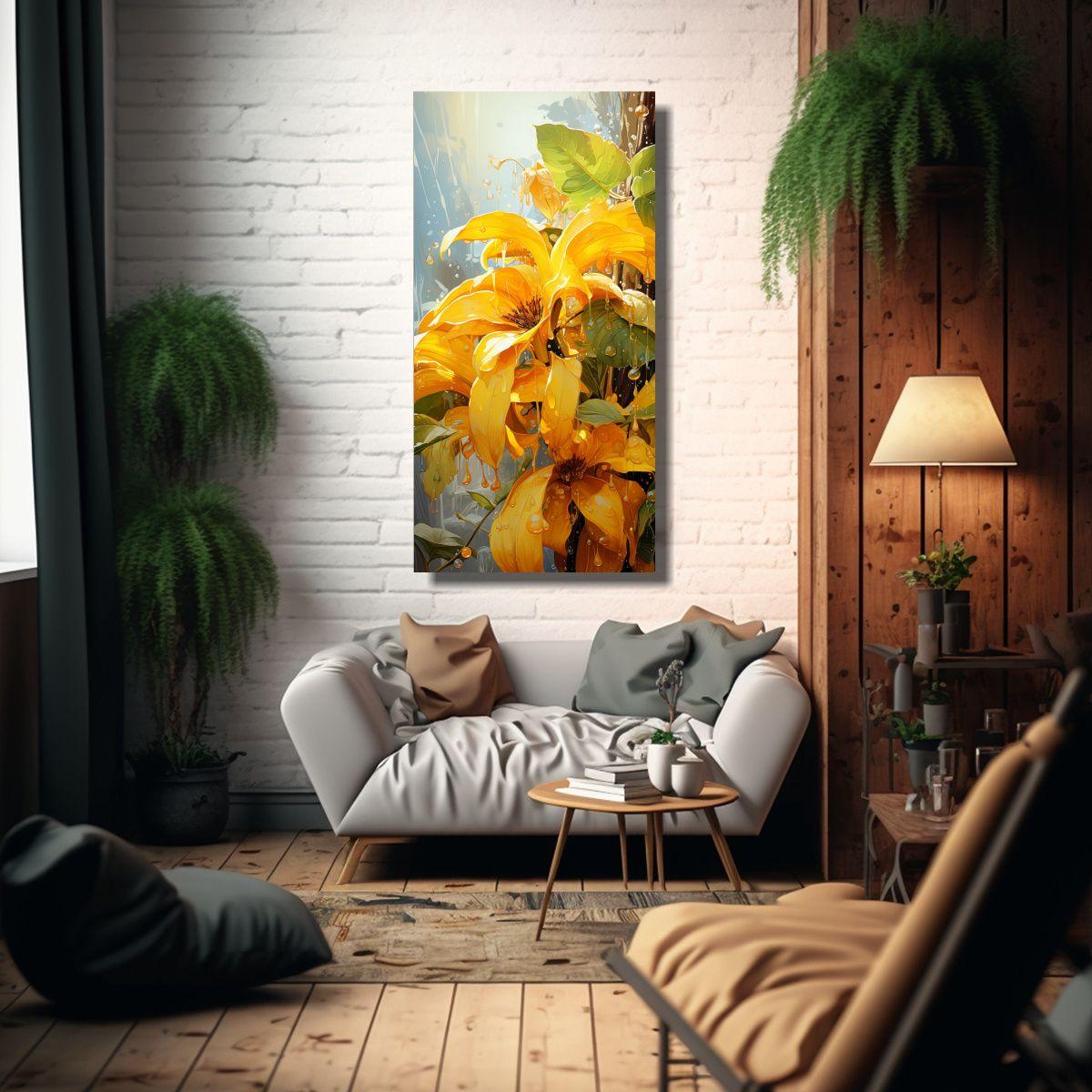Pintura Abstracta Acuarela De árbol De Plátano 70x140cm-2