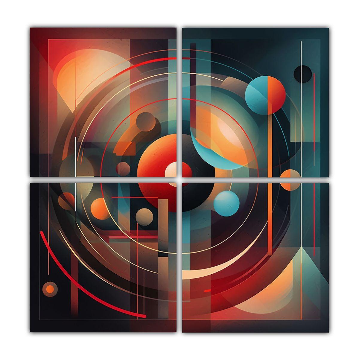 Cuatro Cuadros Tema Cuarto Pipa China Cuadros 100x100 Cm-0