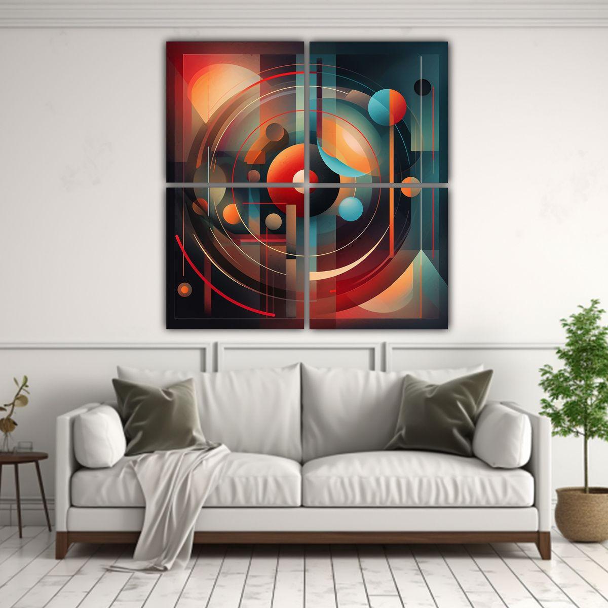 Cuatro Cuadros Tema Cuarto Pipa China Cuadros 100x100 Cm-2