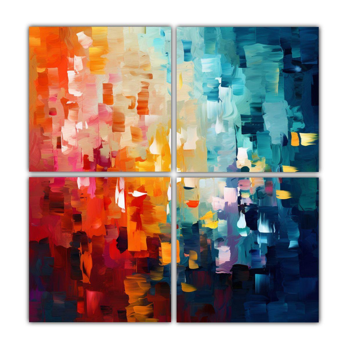 Cuatro Composiciones Decorativas Con Colores 160x160 Cm-0