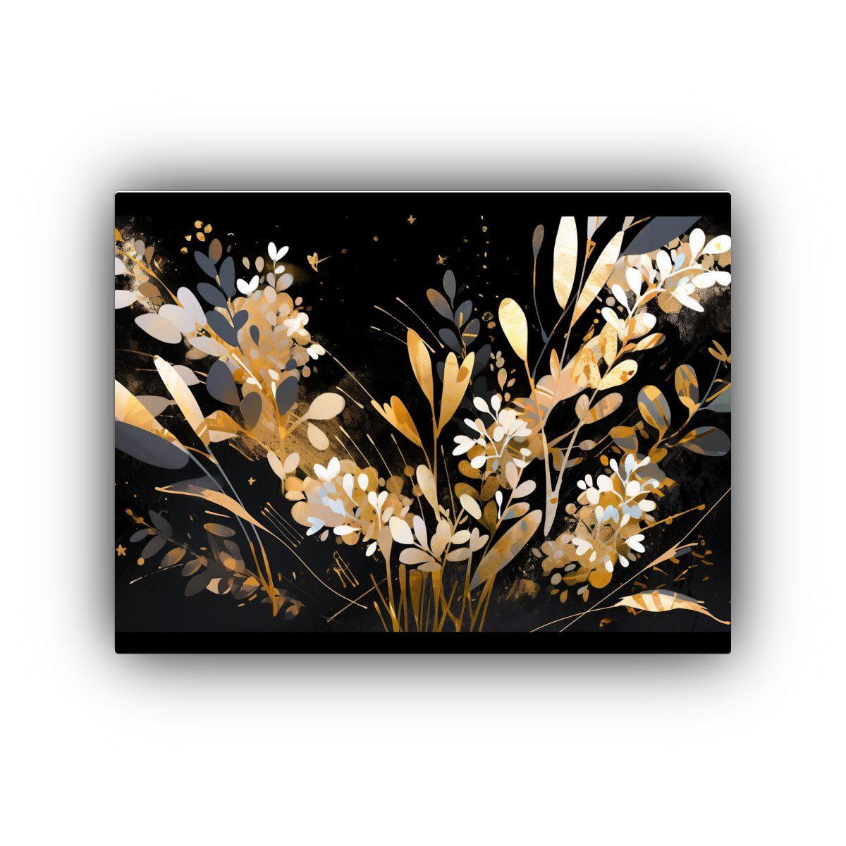 Lienzo Tela Vintage: Originalidad Dorado Y Negro, 45x30cm-0