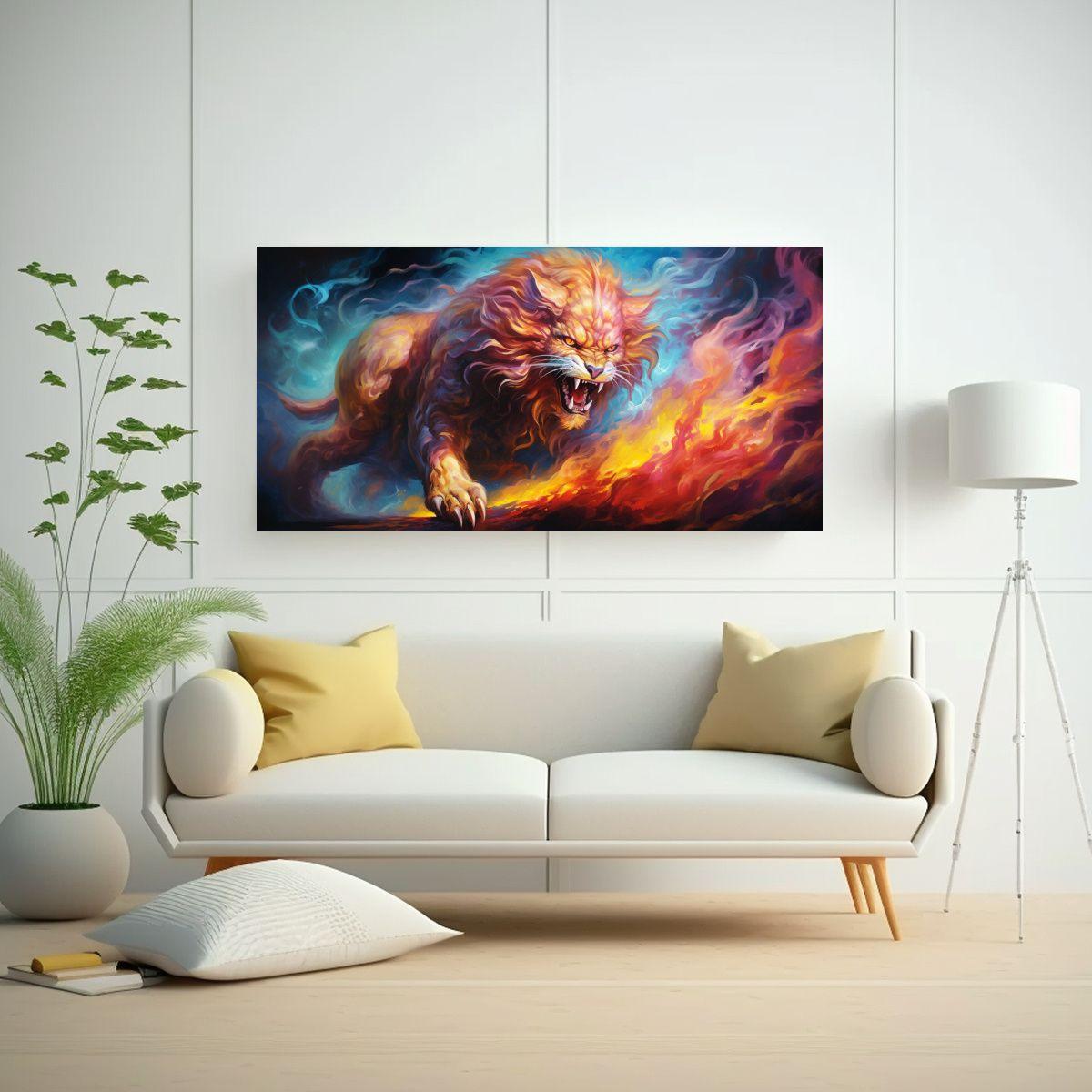 Pintura Al Estilo óleo Colorida Estilo Chimera 120x60cm-2