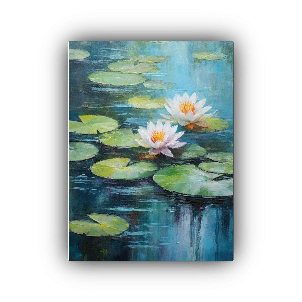 Pintura De Pared Flor Increíble Al Estilo De Claude Monet 50x75cm-0