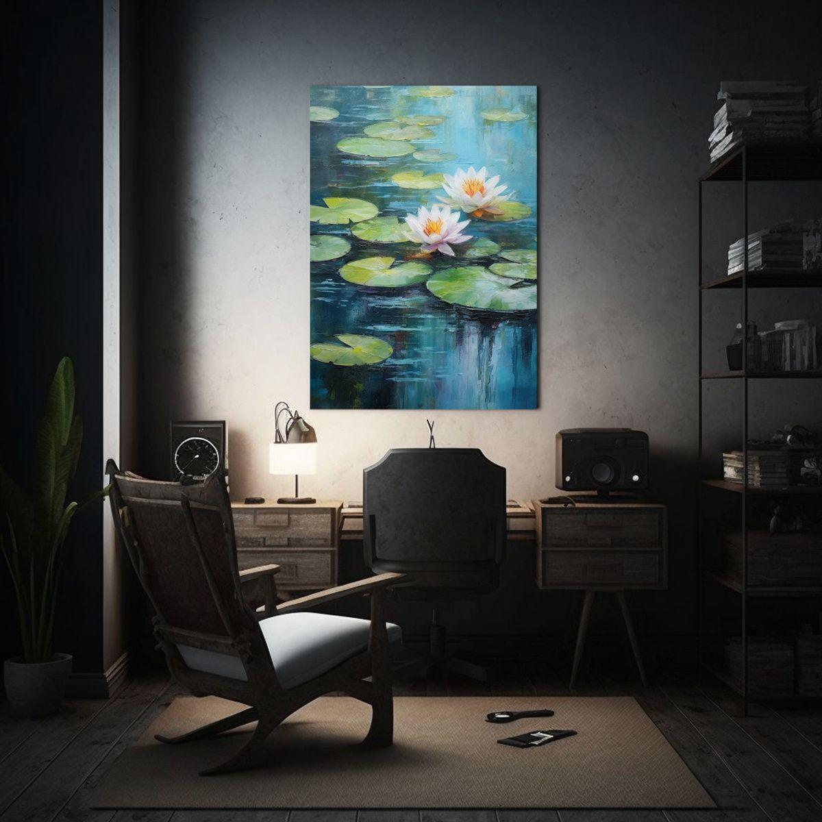 Pintura De Pared Flor Increíble Al Estilo De Claude Monet 50x75cm-2