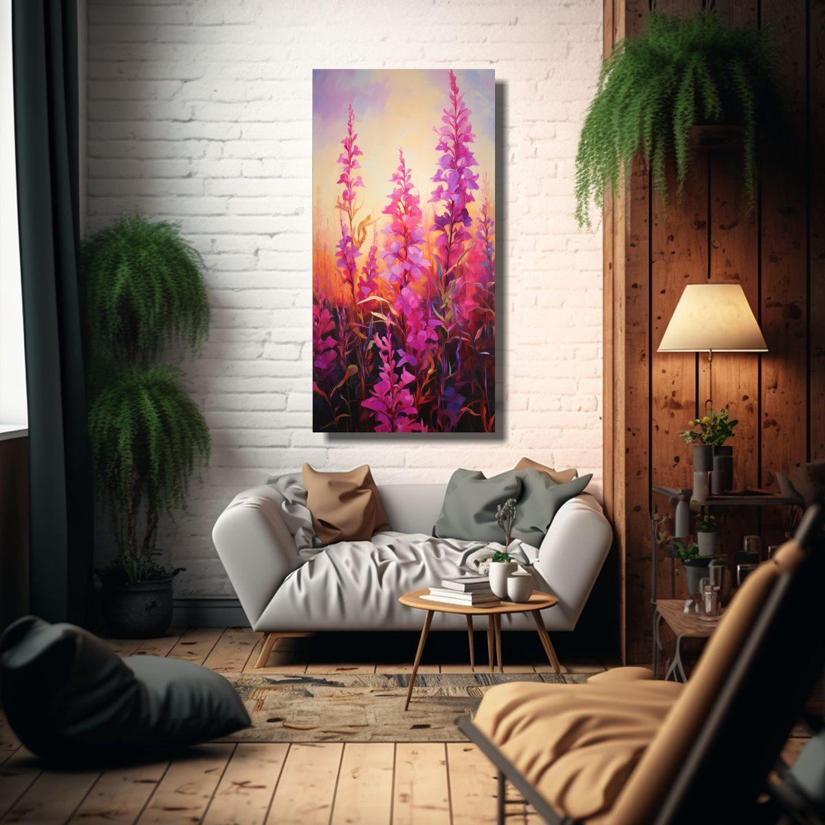 Pintura Abstracta En Bastidor A Fireweed Herbs 80x160cm-2