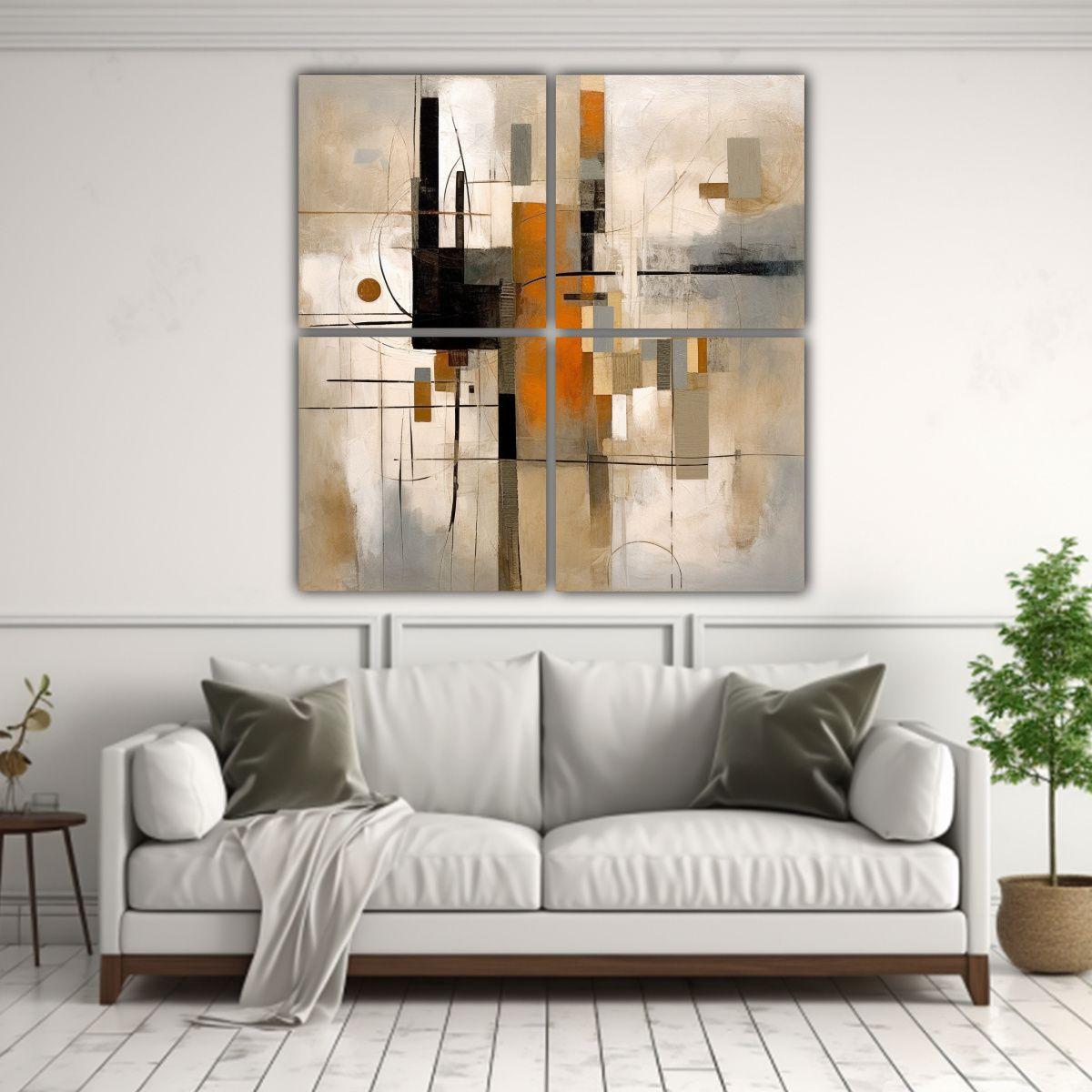Artes Pared Tela Sublimada Minimalista Abstracto 160x160 Cm-2
