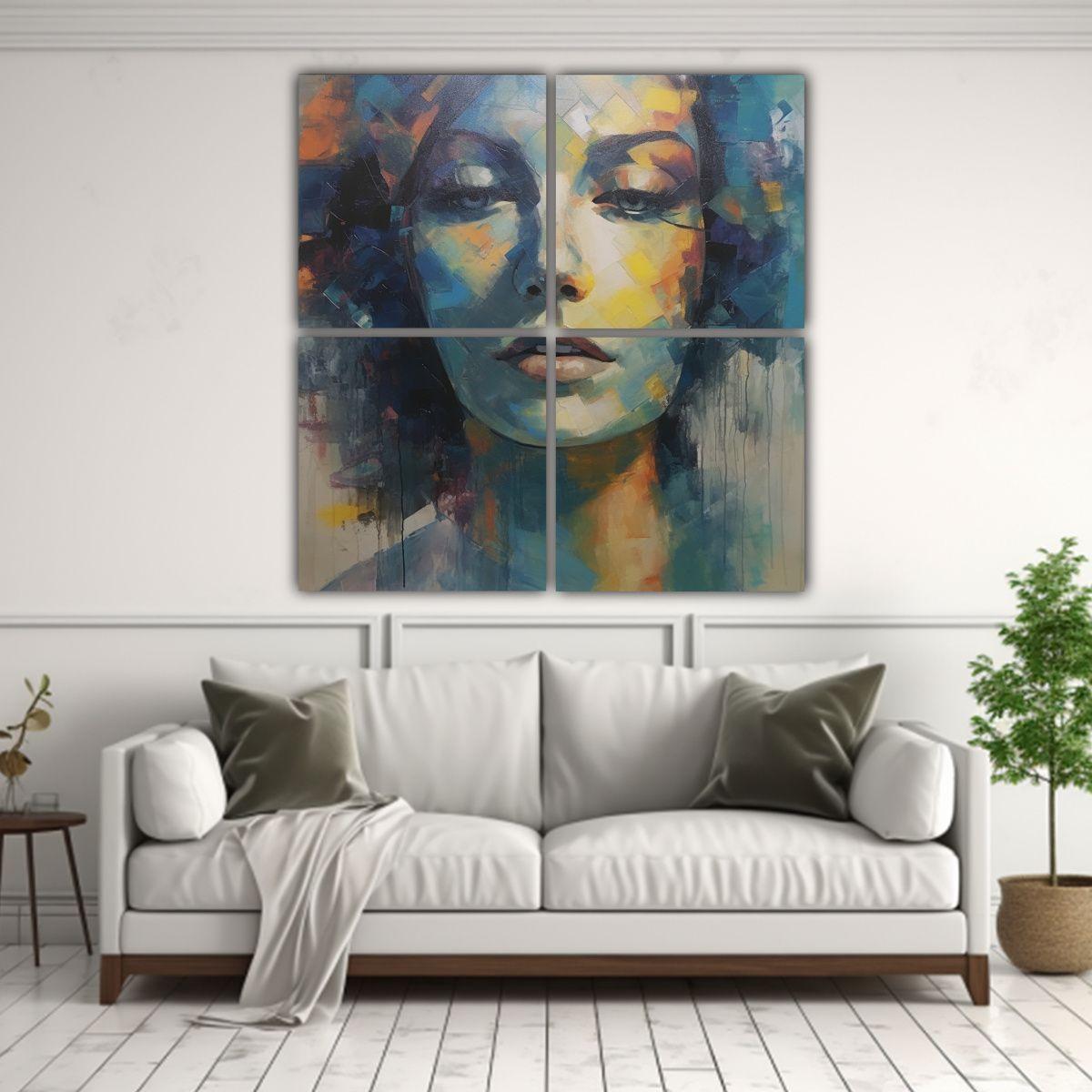 Pintura Pared Estilo Galería Mujer Hermosa 200x200 Cm-2