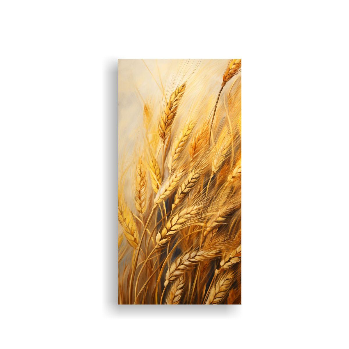 Pintura Abstracta En Acuarela De Granos De Cebada 50x100cm-0