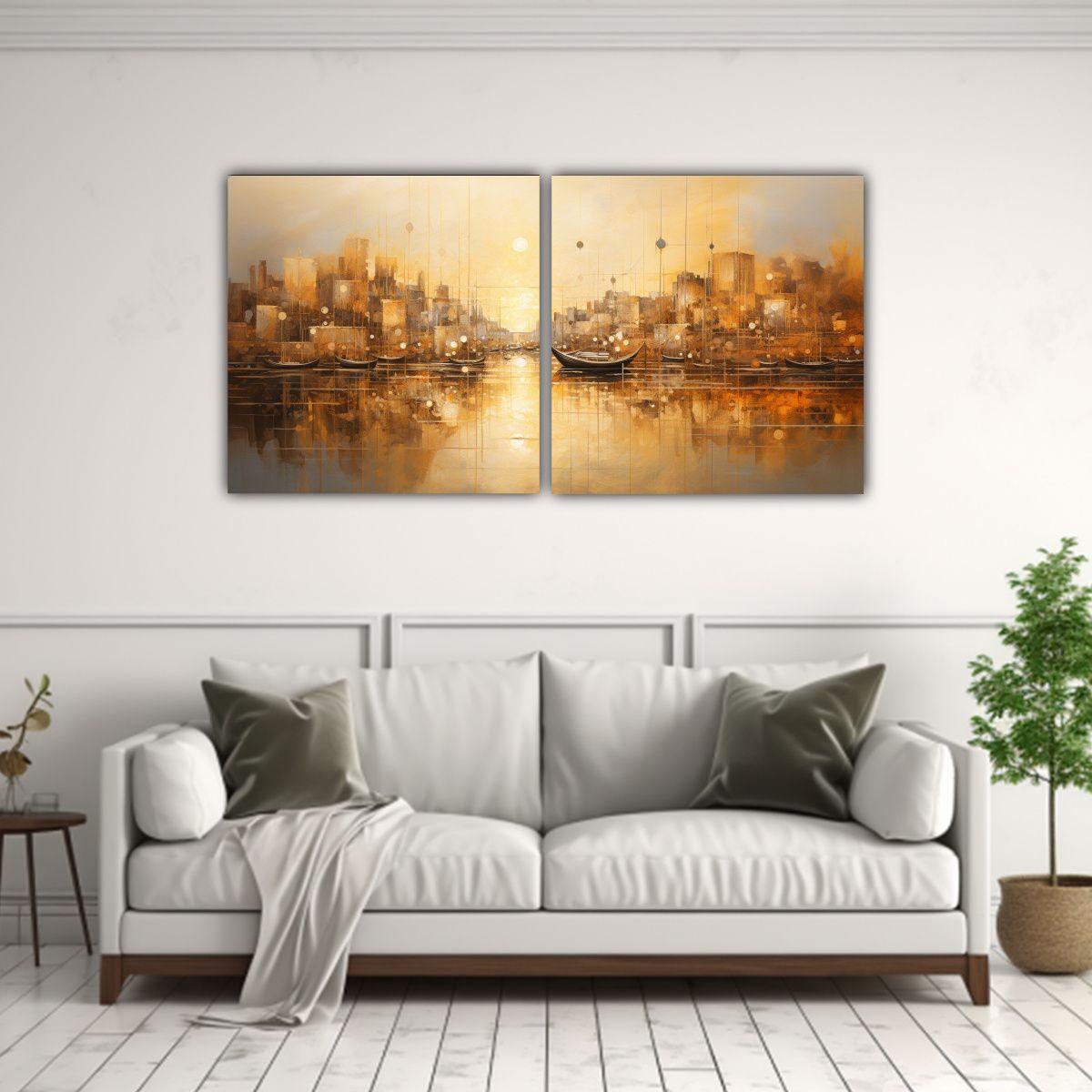 Pinturas Decorativas De Representación Abstracta 40x20 Cm-2