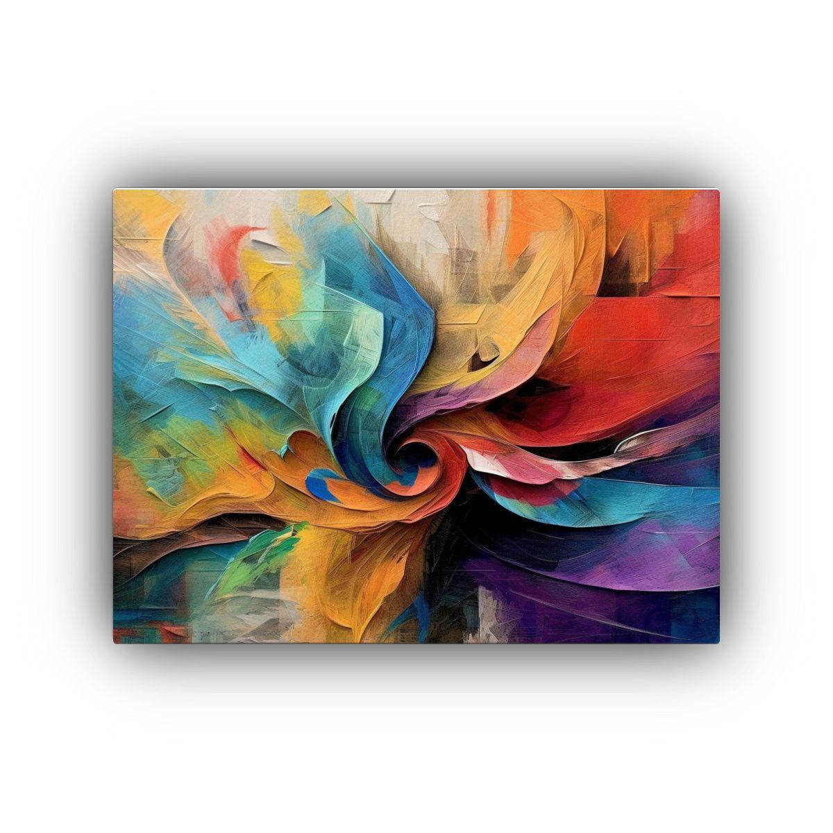 Cuadro Vintage Abstracto Multicolor Arte Impresionante Decor 75x50cm-0