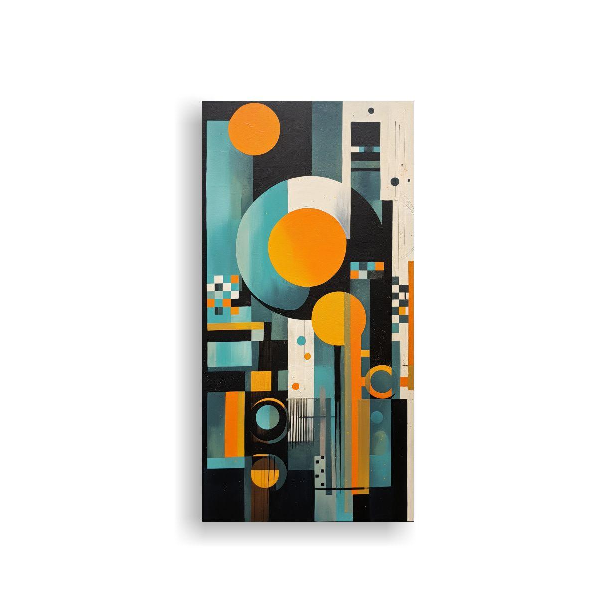 Tela En Bastidor Expresión Geométrica Abstracta 40x80cm-0