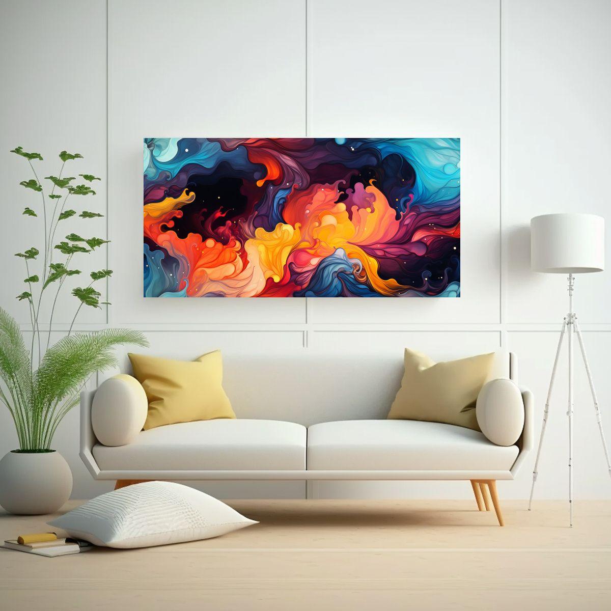 Pintura Abstracta Original Digitalizada De Lienzo 160x80cm-2