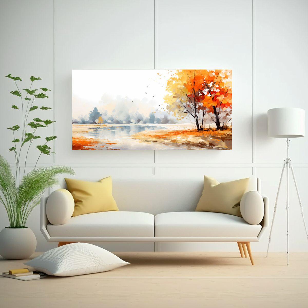 Pinturas Decorativas De Paisaje De Otoño Vibrante 140x70cm-2