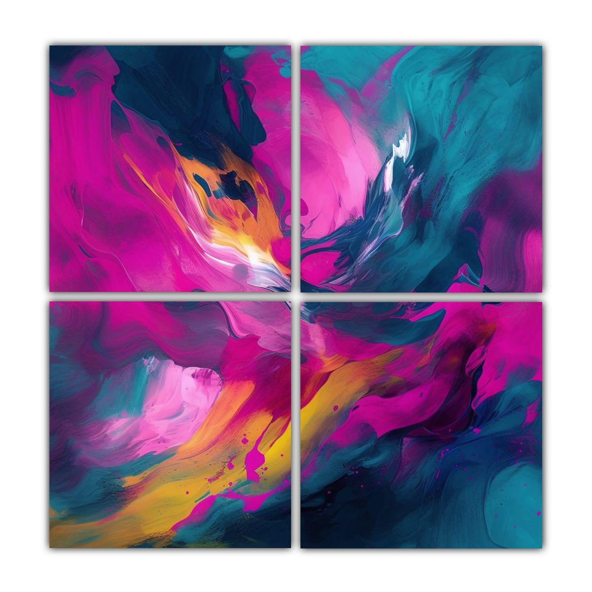 Cuatro Artes De Pared Vintage Texturas Bonitas En 200x200 Cm-0