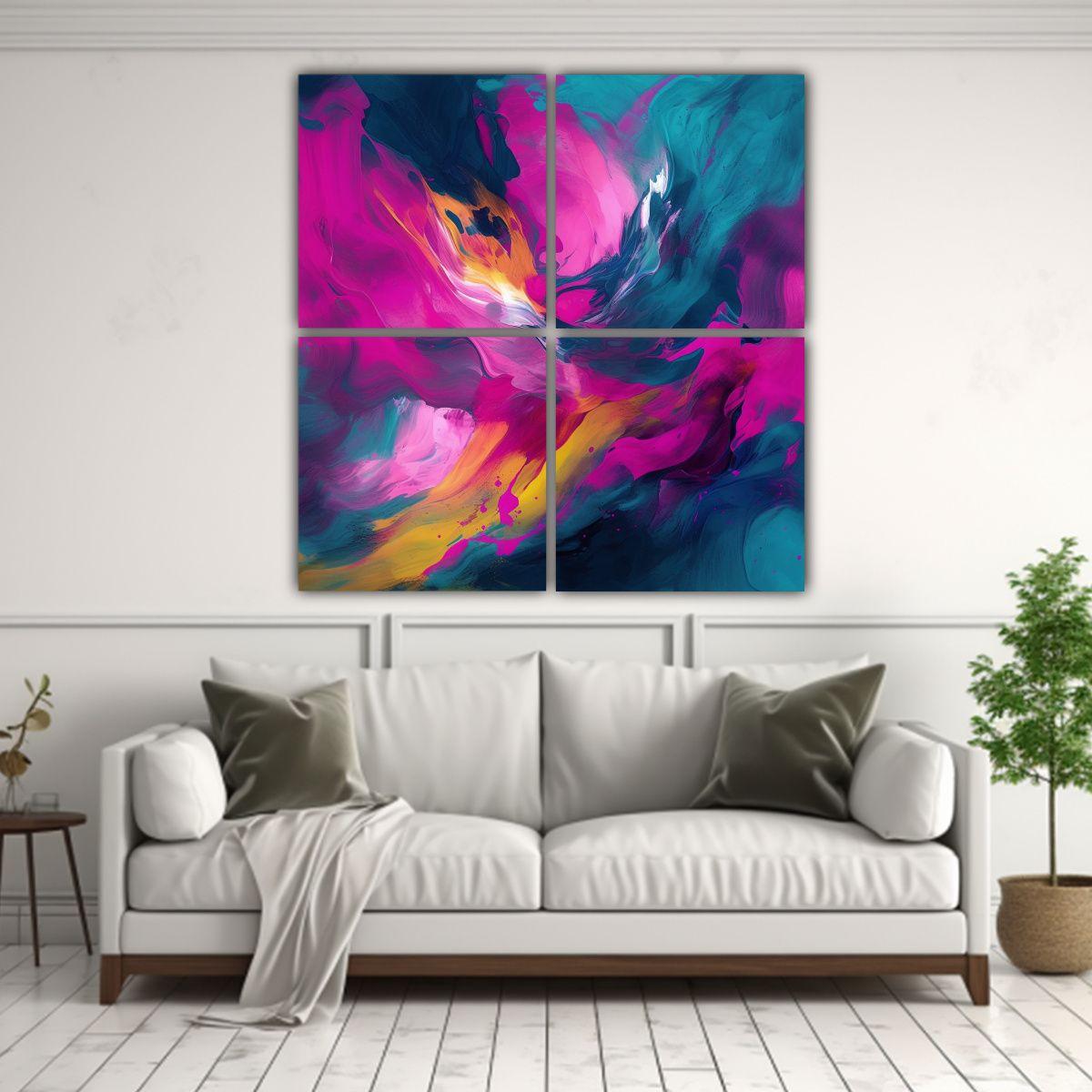 Cuatro Artes De Pared Vintage Texturas Bonitas En 200x200 Cm-2