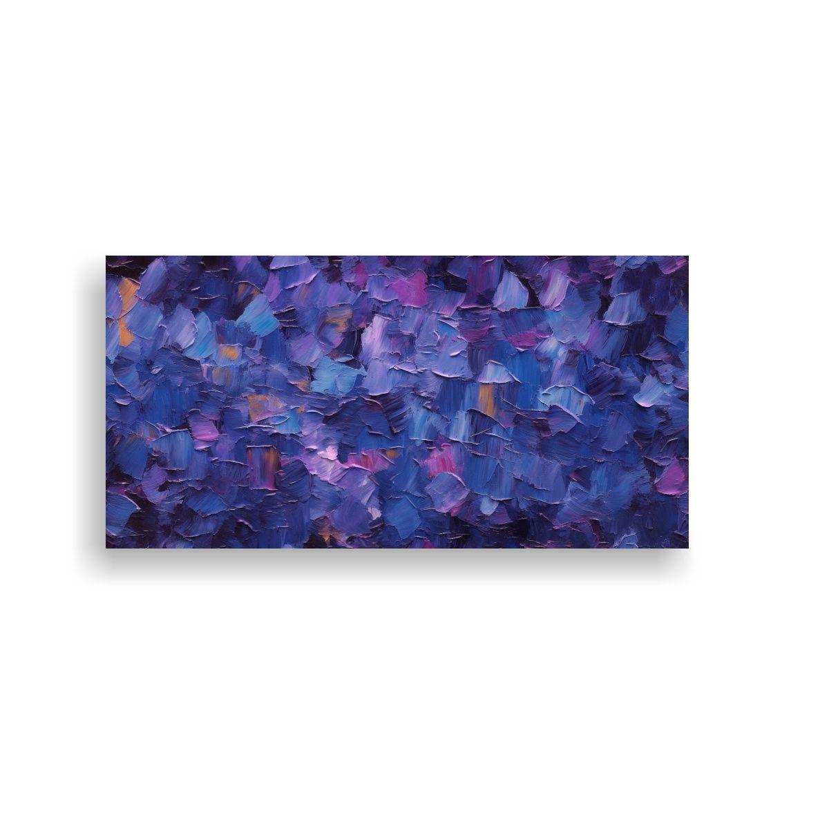 Cuadro De Textura Abstracta Oscura Con Figuras 60x30cm-0