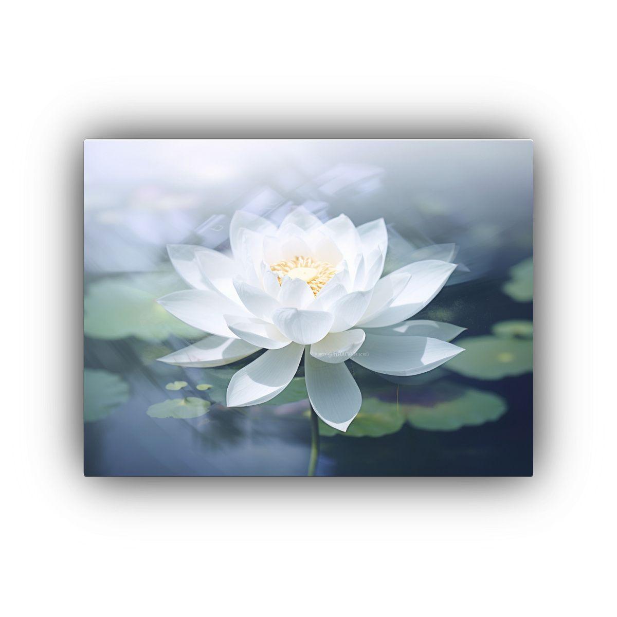 Cuadro Hermoso De Loto Con Exposición Doble De Fotografía 60x40cm-0