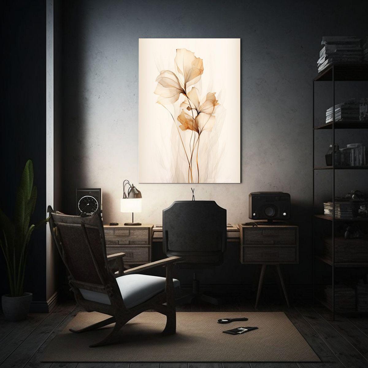 Pintura Abstracta Botánica Línea Minimalista 80x120cm-2
