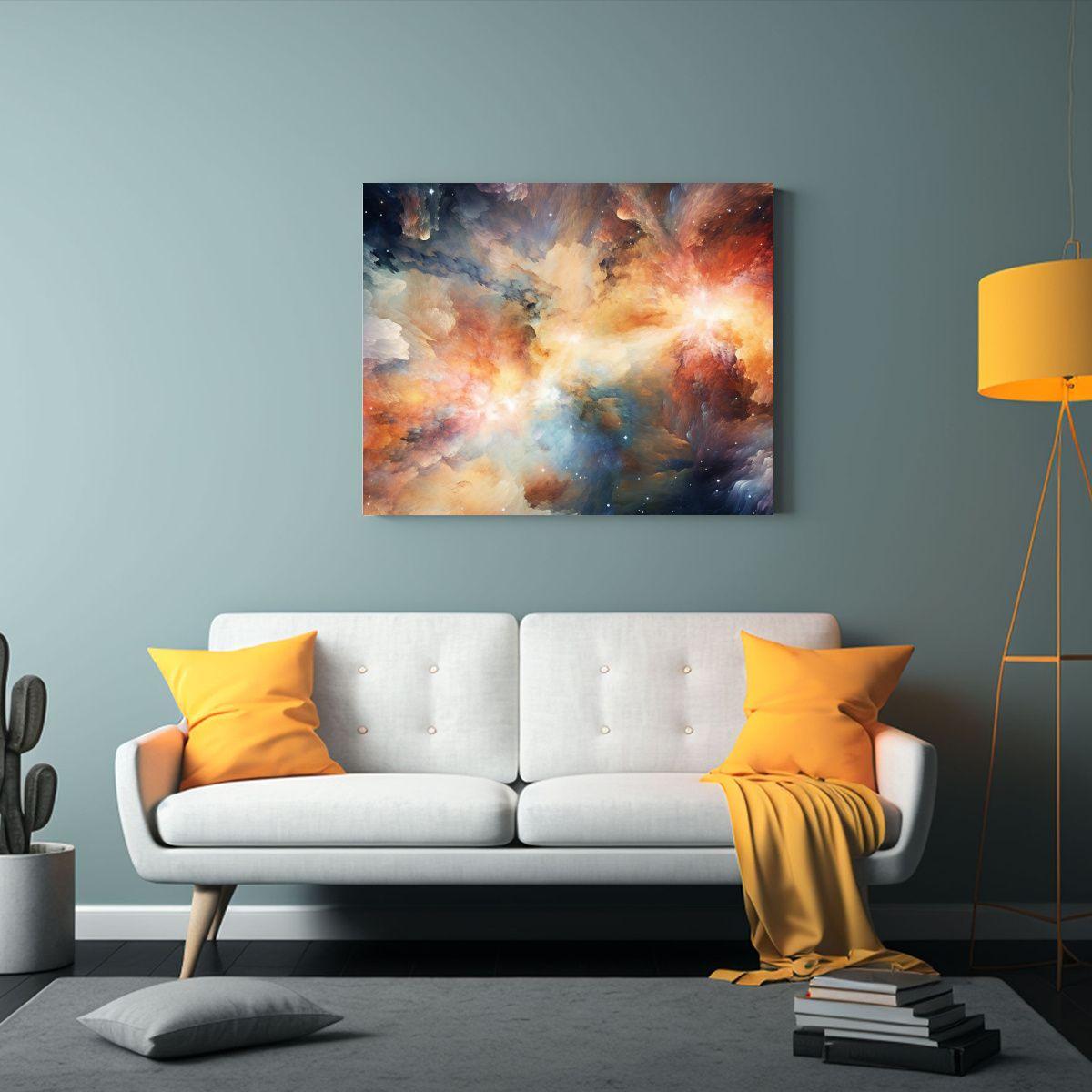 Abstracto Inspirado En El Cosmos Para Decoración De Lienzo. 120x80cm-2
